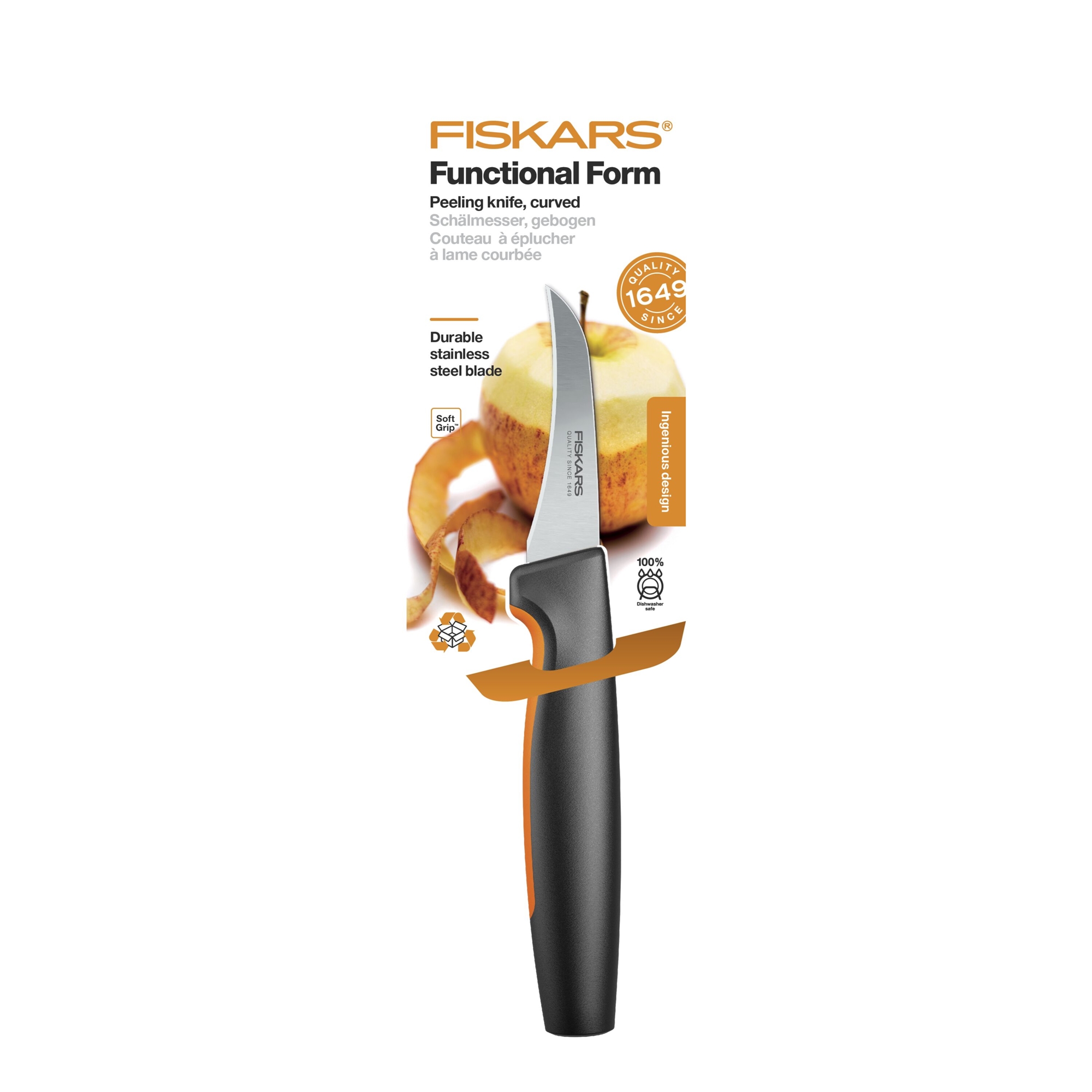 Fiskars 1057545 FF Nóż do skrobania zagięty 7 cm