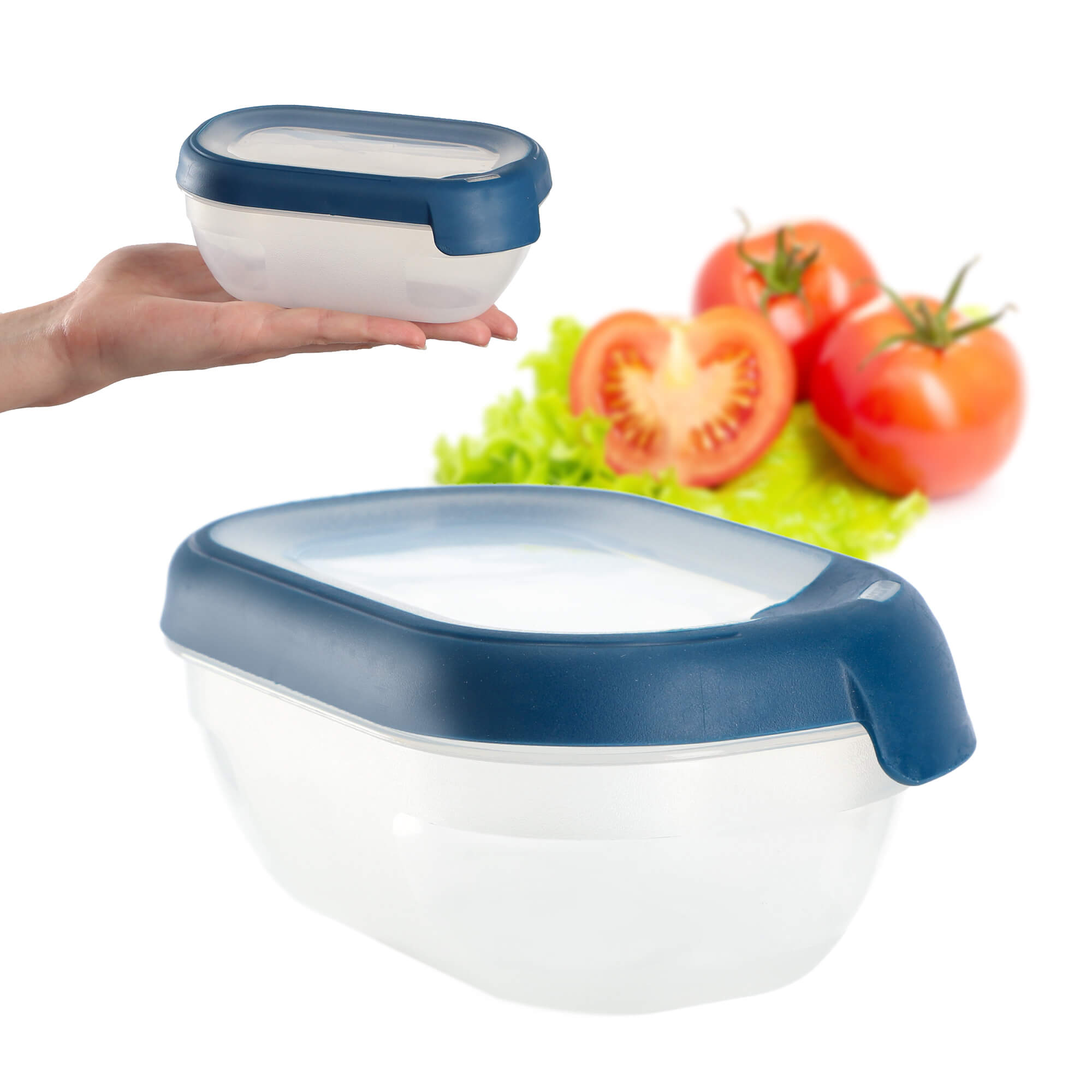 Pojemnik prostokątny 0.5L Curver Grand Chef Eco Line, niebieski