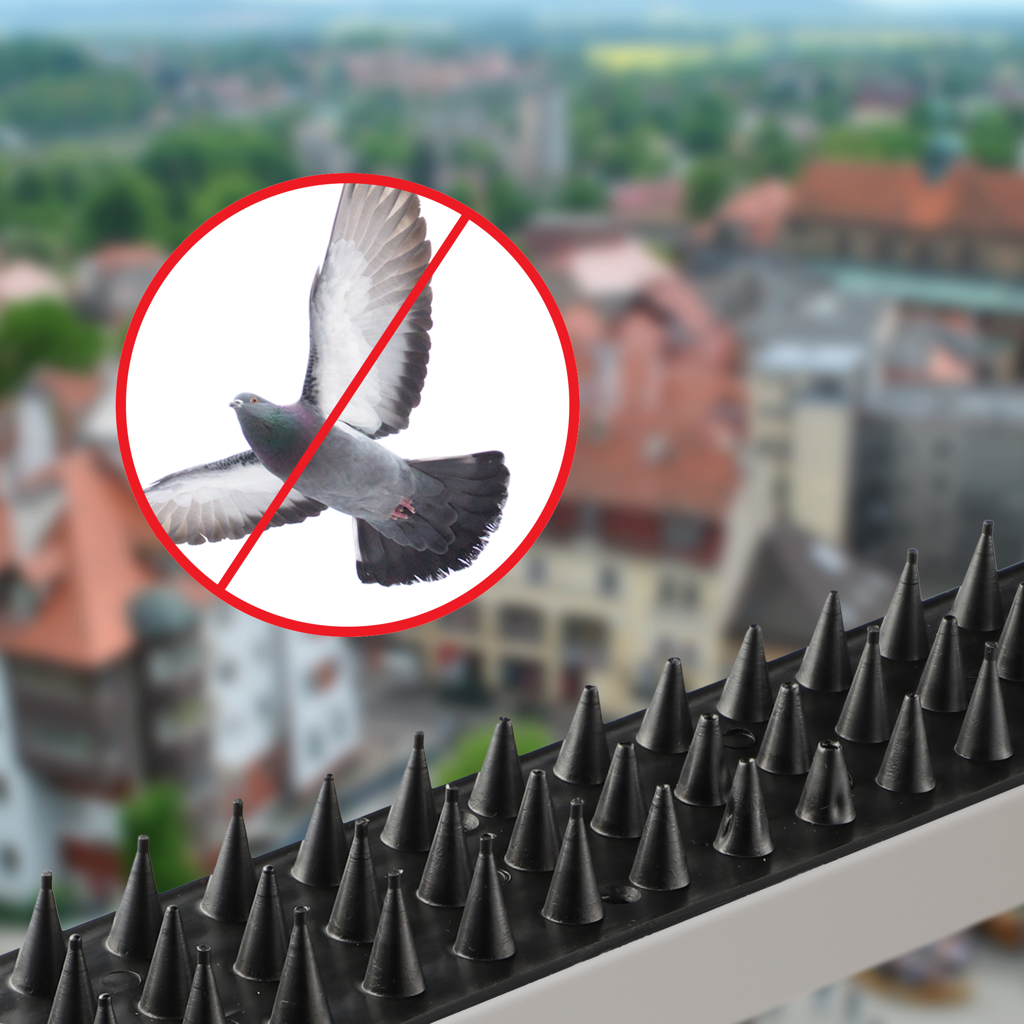 Plastikowe kolce Tosta przeciw ptakom 4,5 x 50 cm czarne 10 szt.