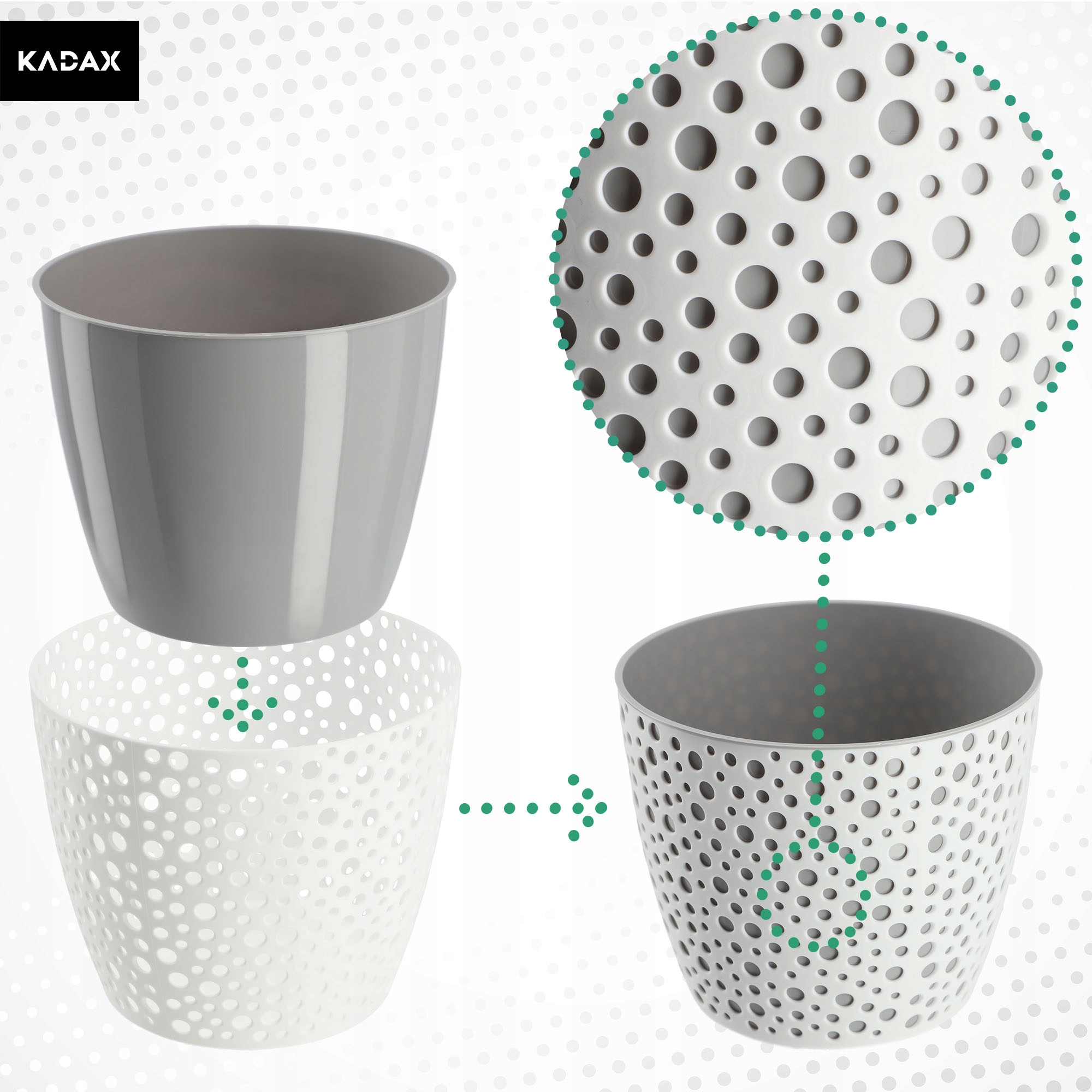 Doniczka na kwiaty Casini 19 cm, szara