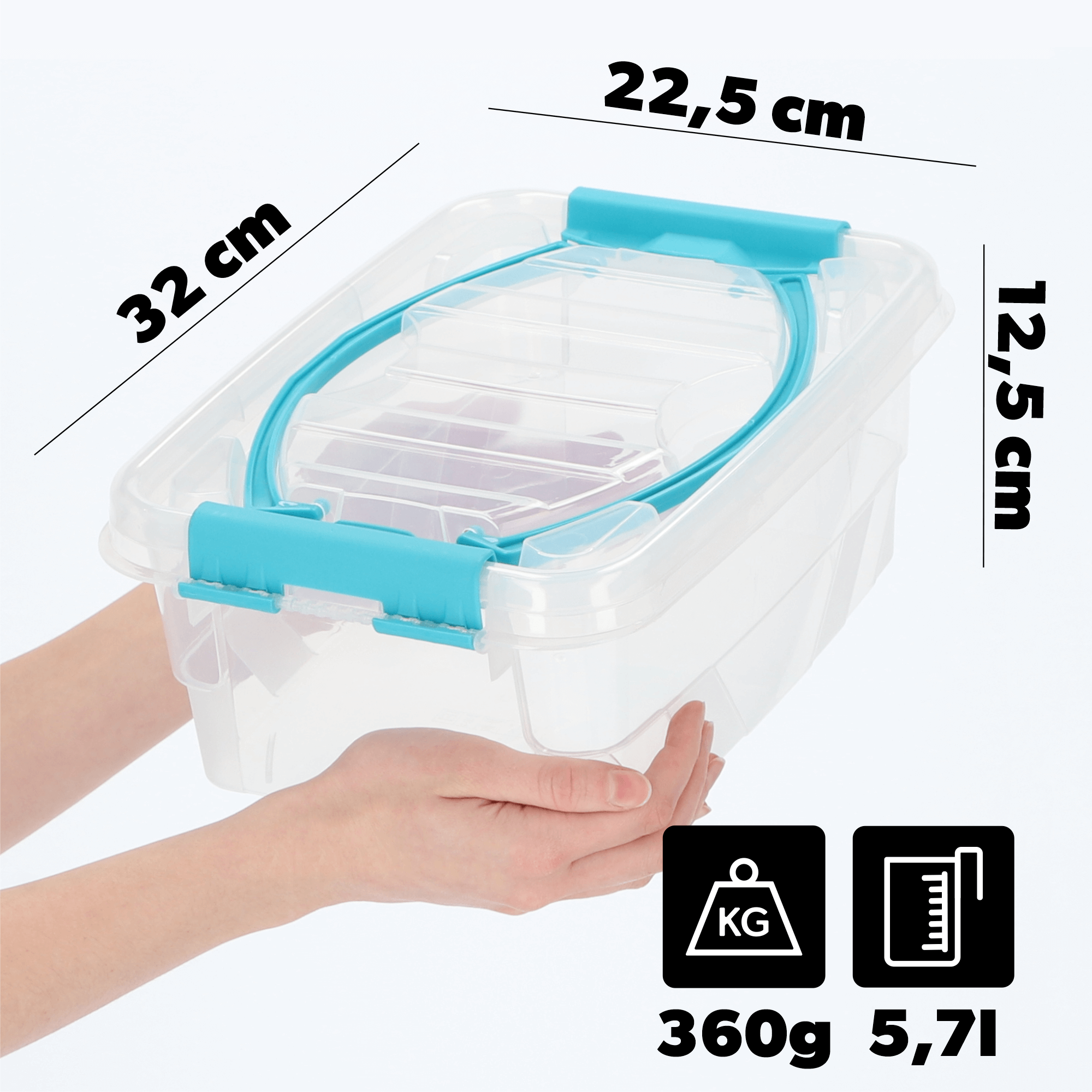 Pojemnik do przechowywania z pokrywą 5.7L, niebieski