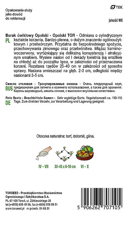 Burak ćwikłowy Opolski - Opolski TOR 100g