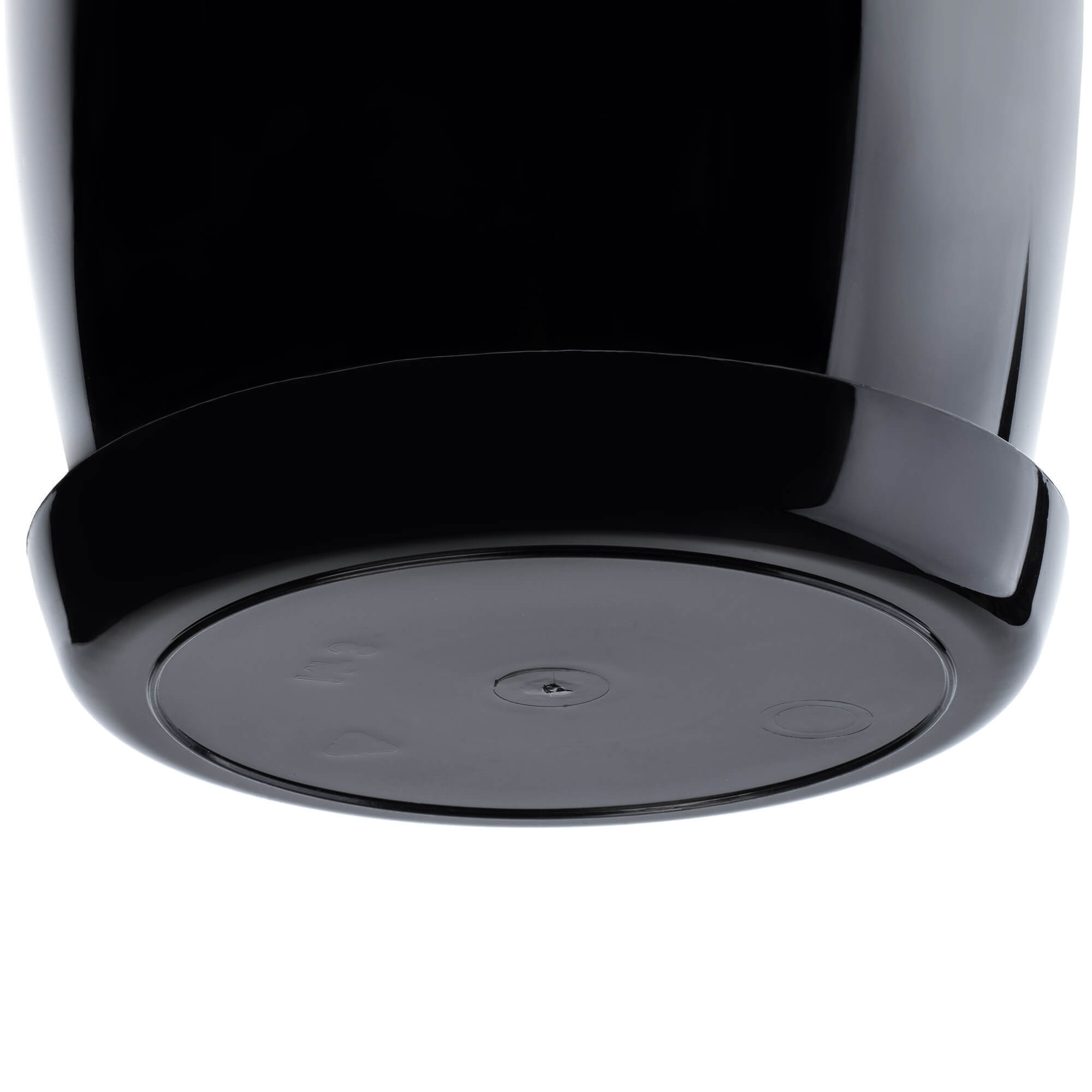 Doniczka na kwiaty z podstawką 14 cm, czarna gładka