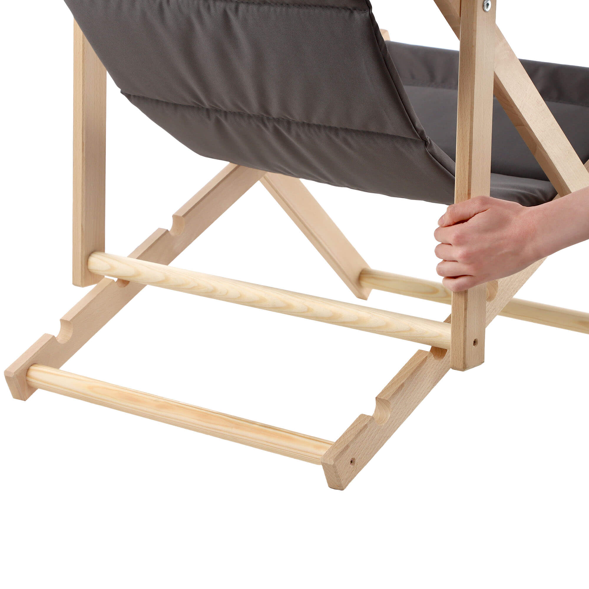 Leżak plażowy z poduszką Troia, szary