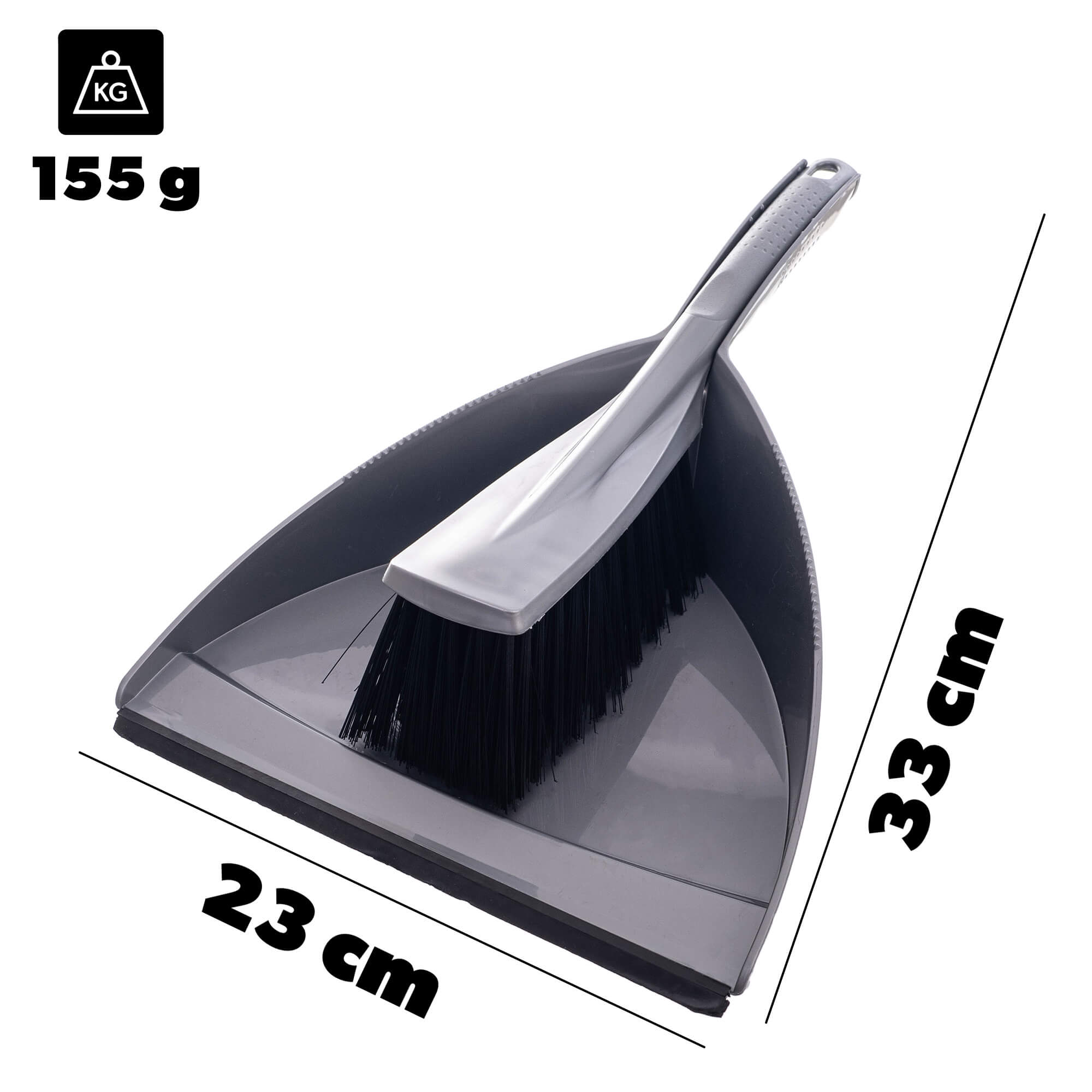 Zmiotka i szufelka Amot 33cm szara