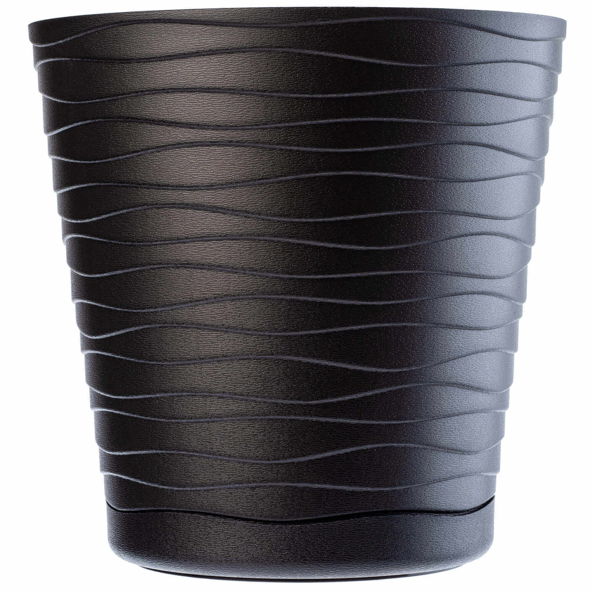 Doniczka z podstawką Greve 13 cm, czarna