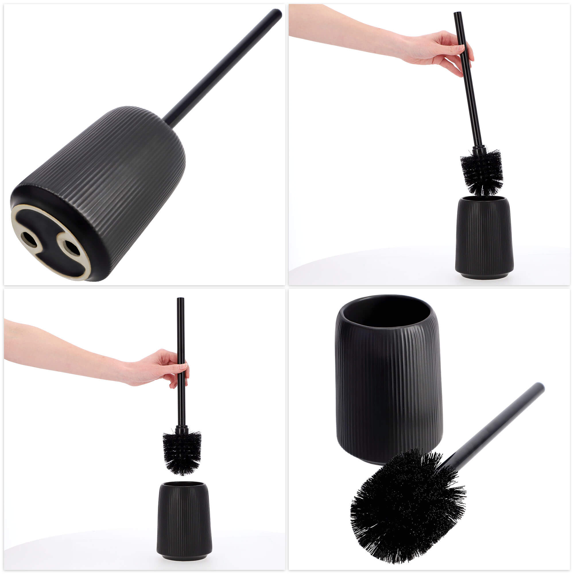 Szczotka do WC Mataro z pojemnikiem 41 cm, czarna