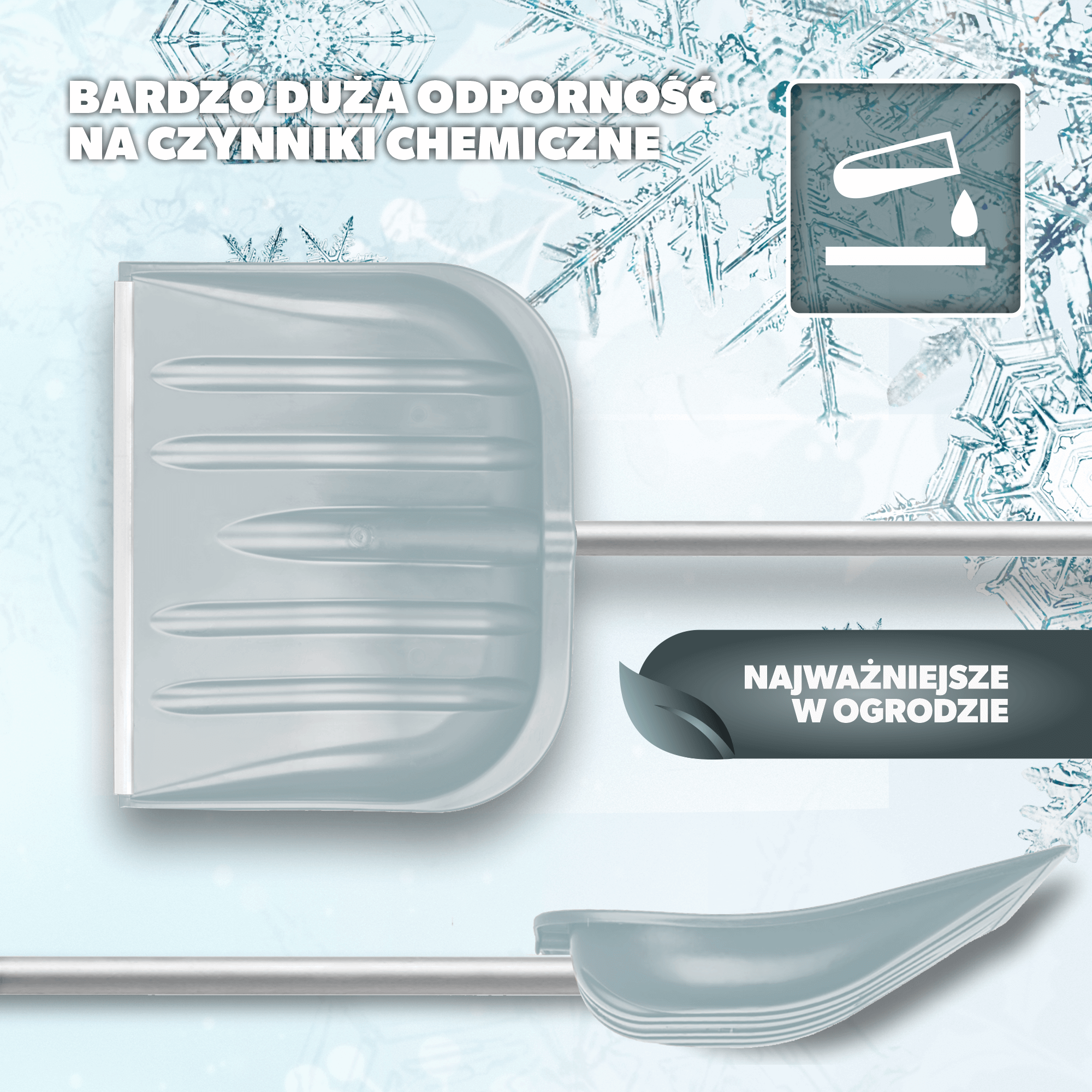 Łopata do śniegu 132 cm, srebrna