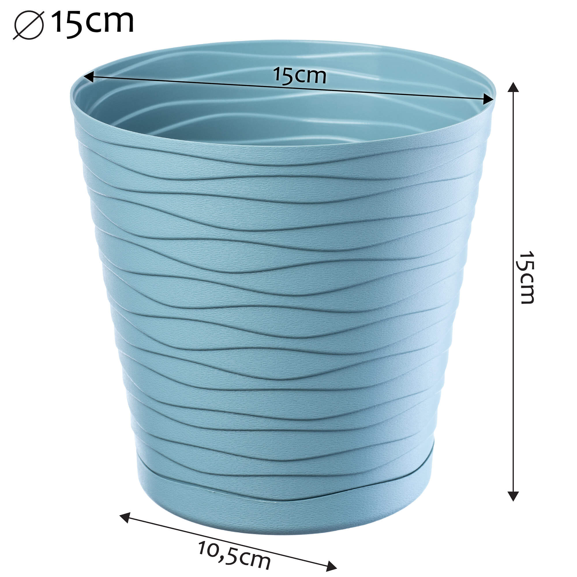 Doniczka z podstawką Greve 15 cm, zielona