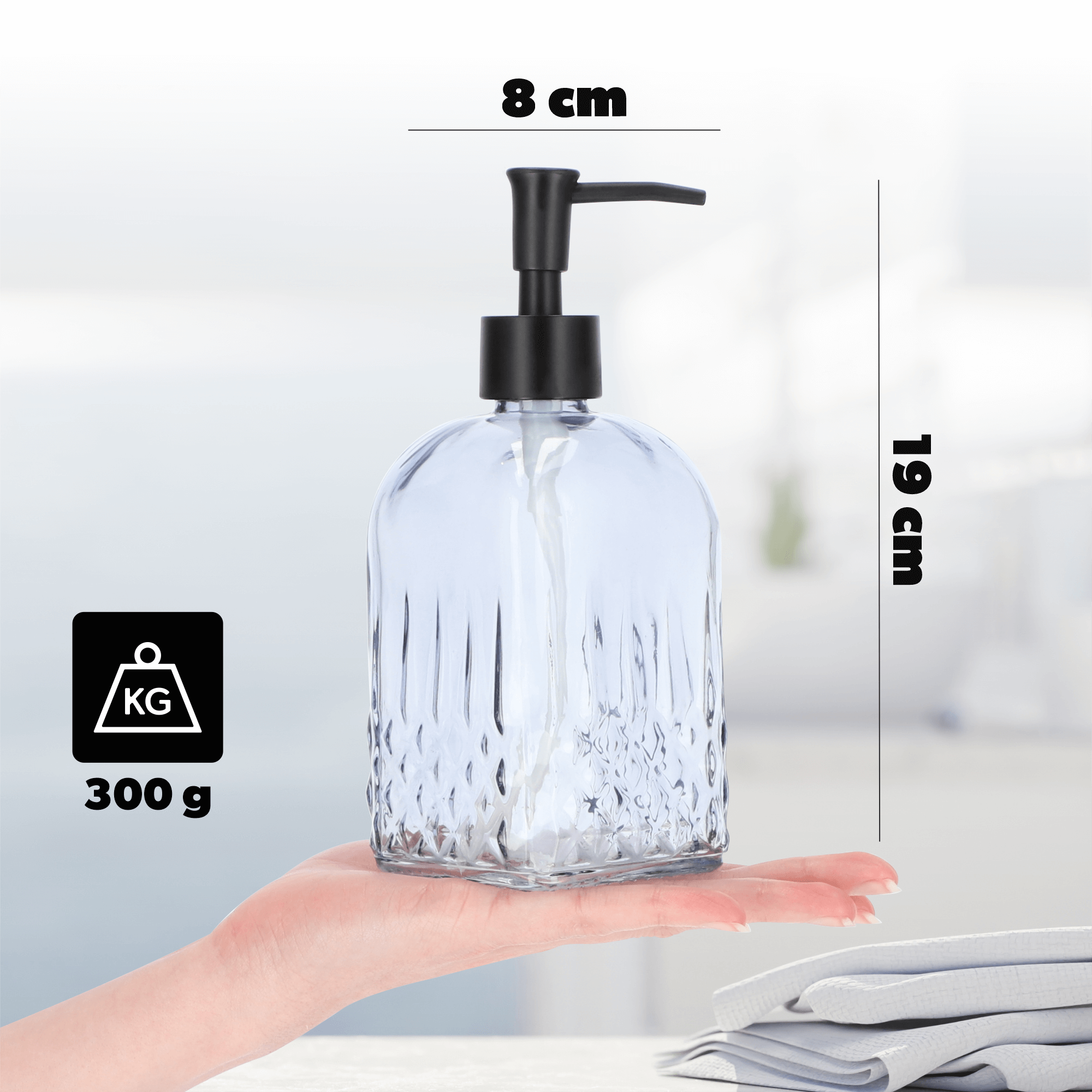 Dozownik na mydło w płynie 450 ml, przezroczysty