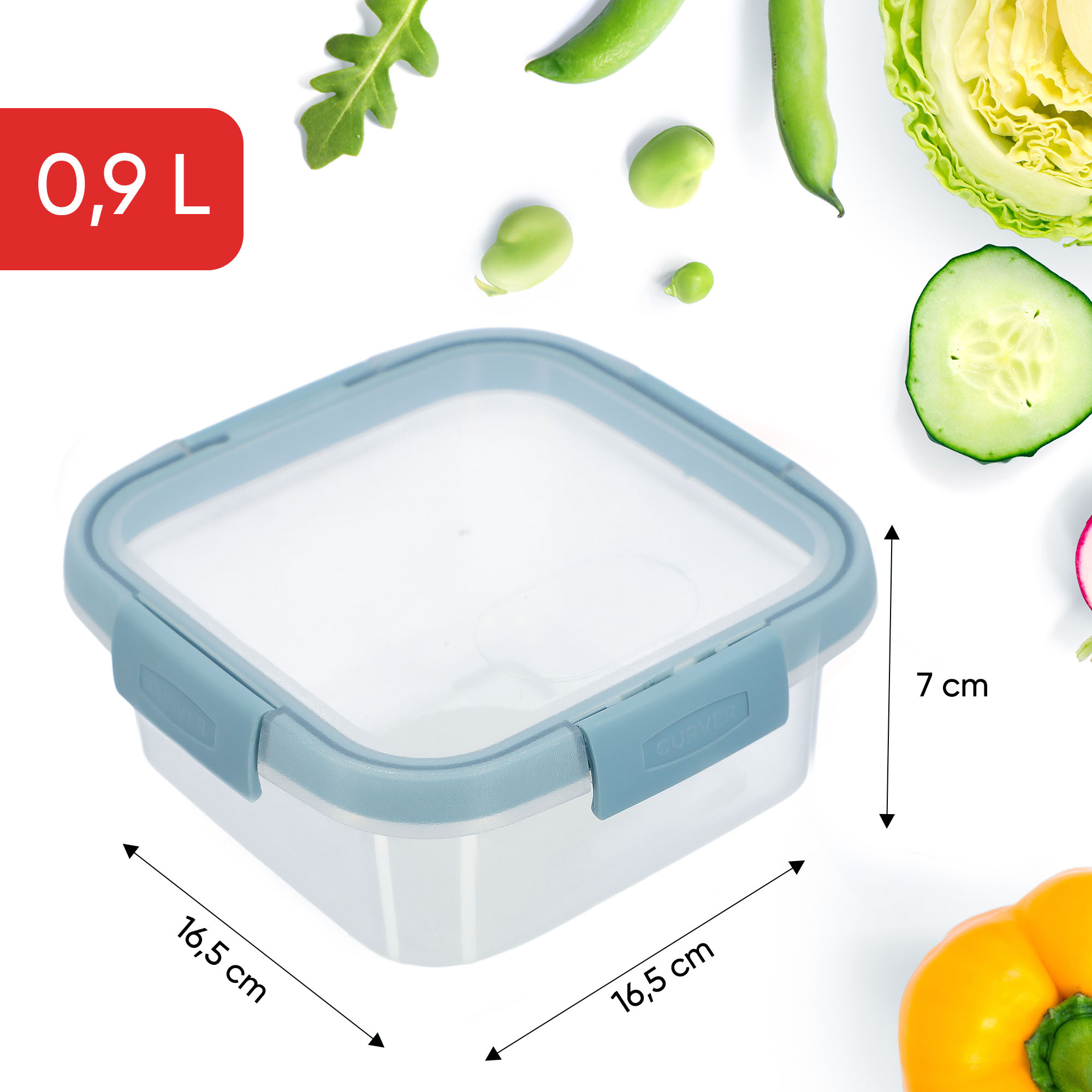 Zestaw czterech plastikowych pojemników Curver Smart Fresh