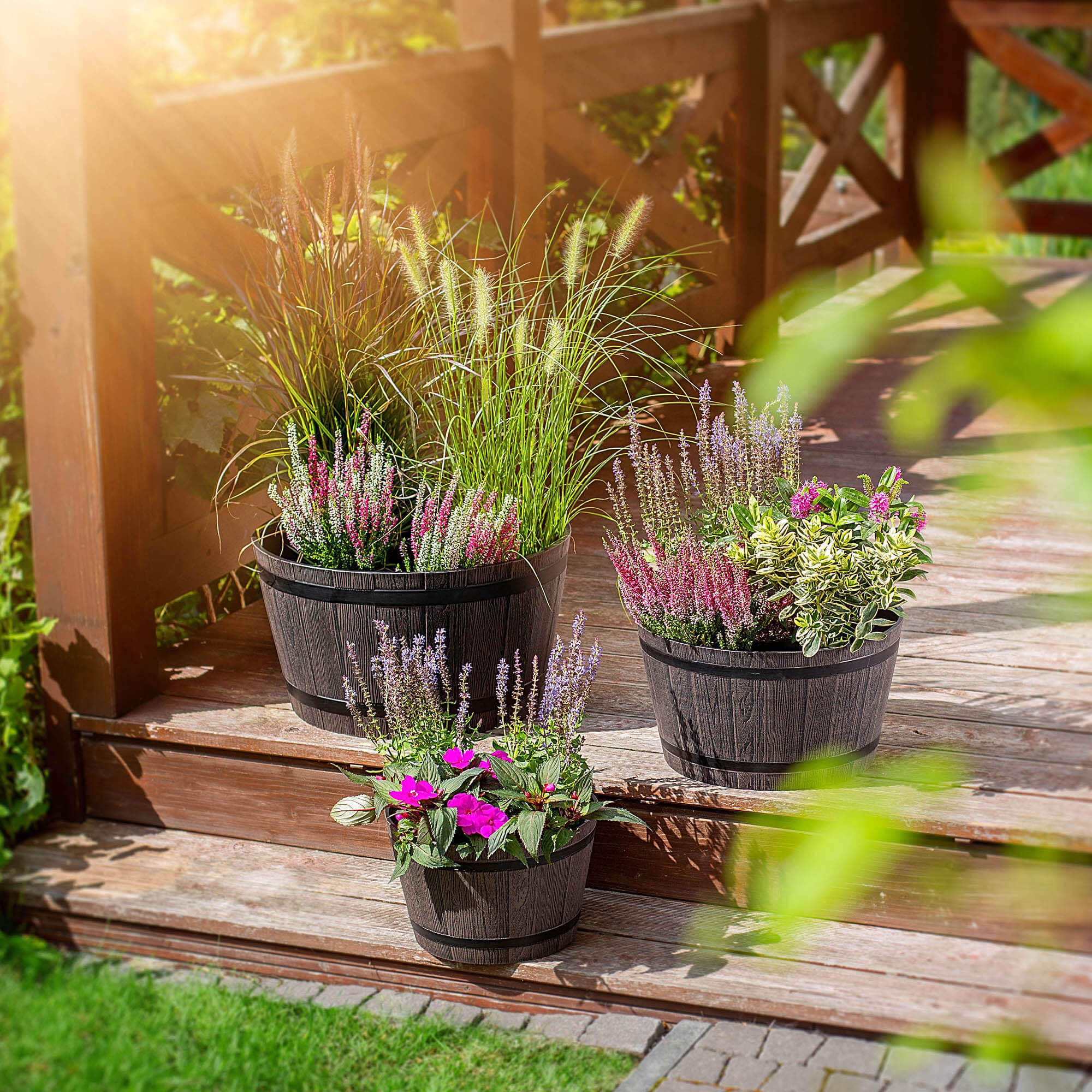 Donica na kwiaty Sori 50 cm, ciemny brąz