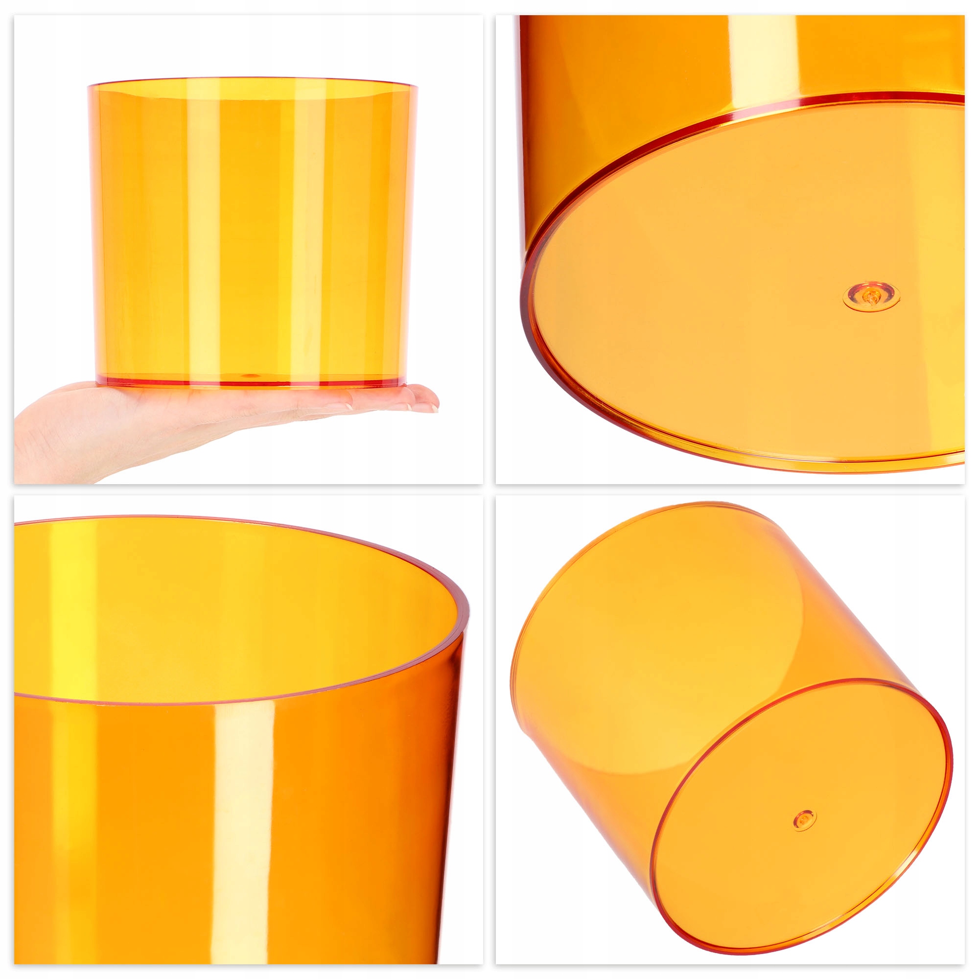 Doniczka na kwiaty okrągła Figari 14 cm, pomarańczowa