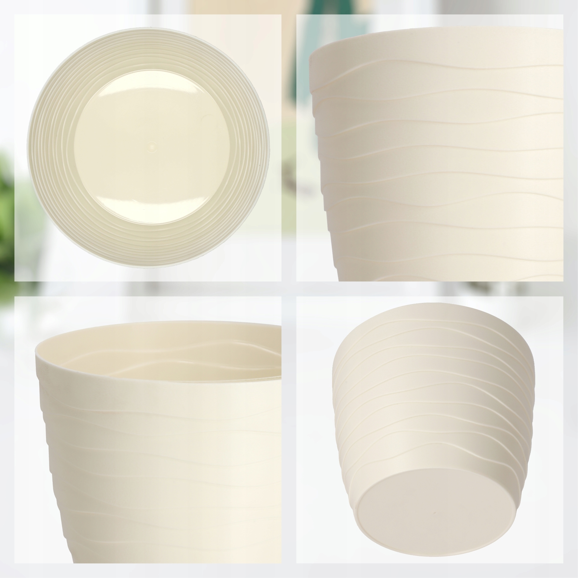 Doniczka okrągła Ufra 15 cm, ekri