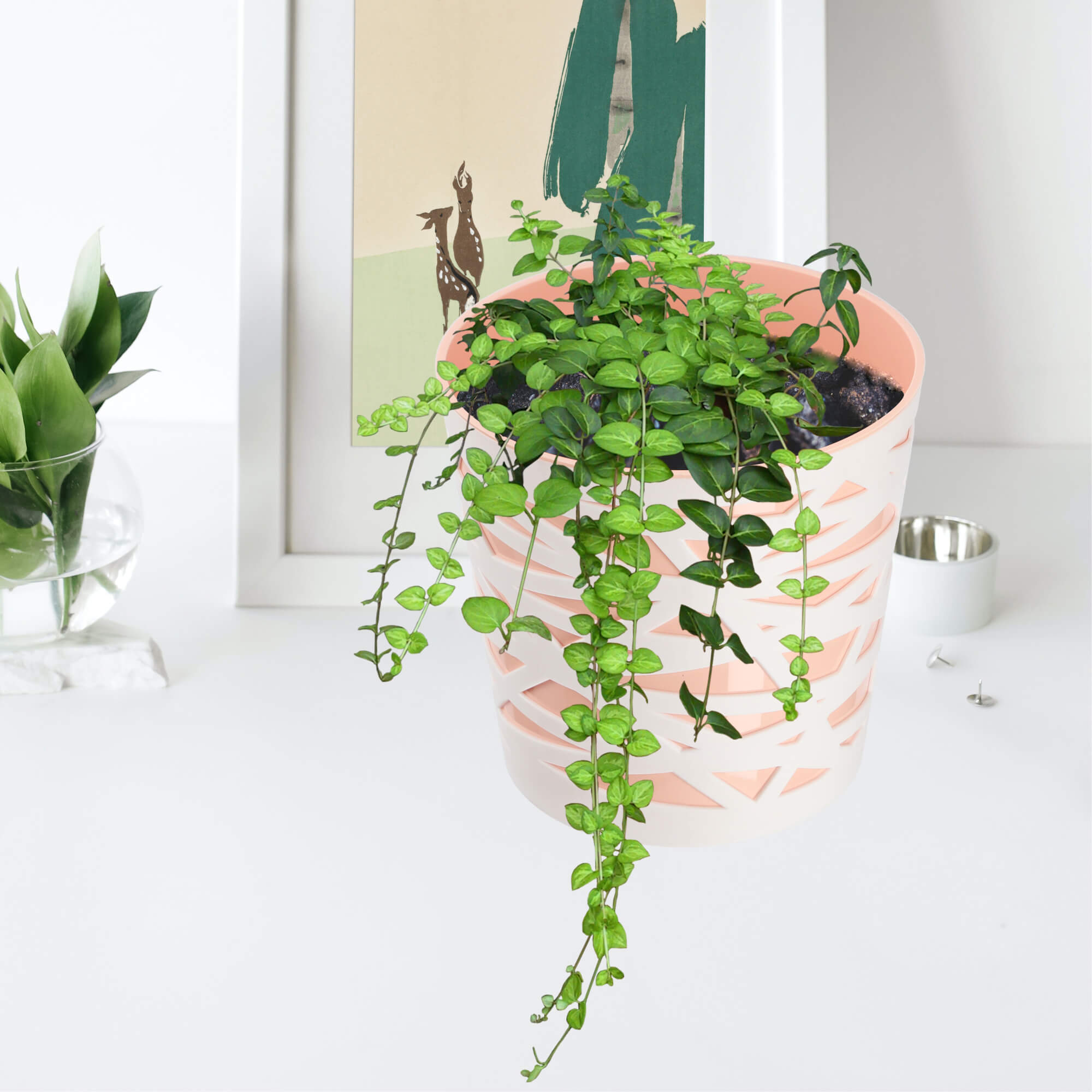 Doniczka z wkładem Rusio 13 cm, beżowa