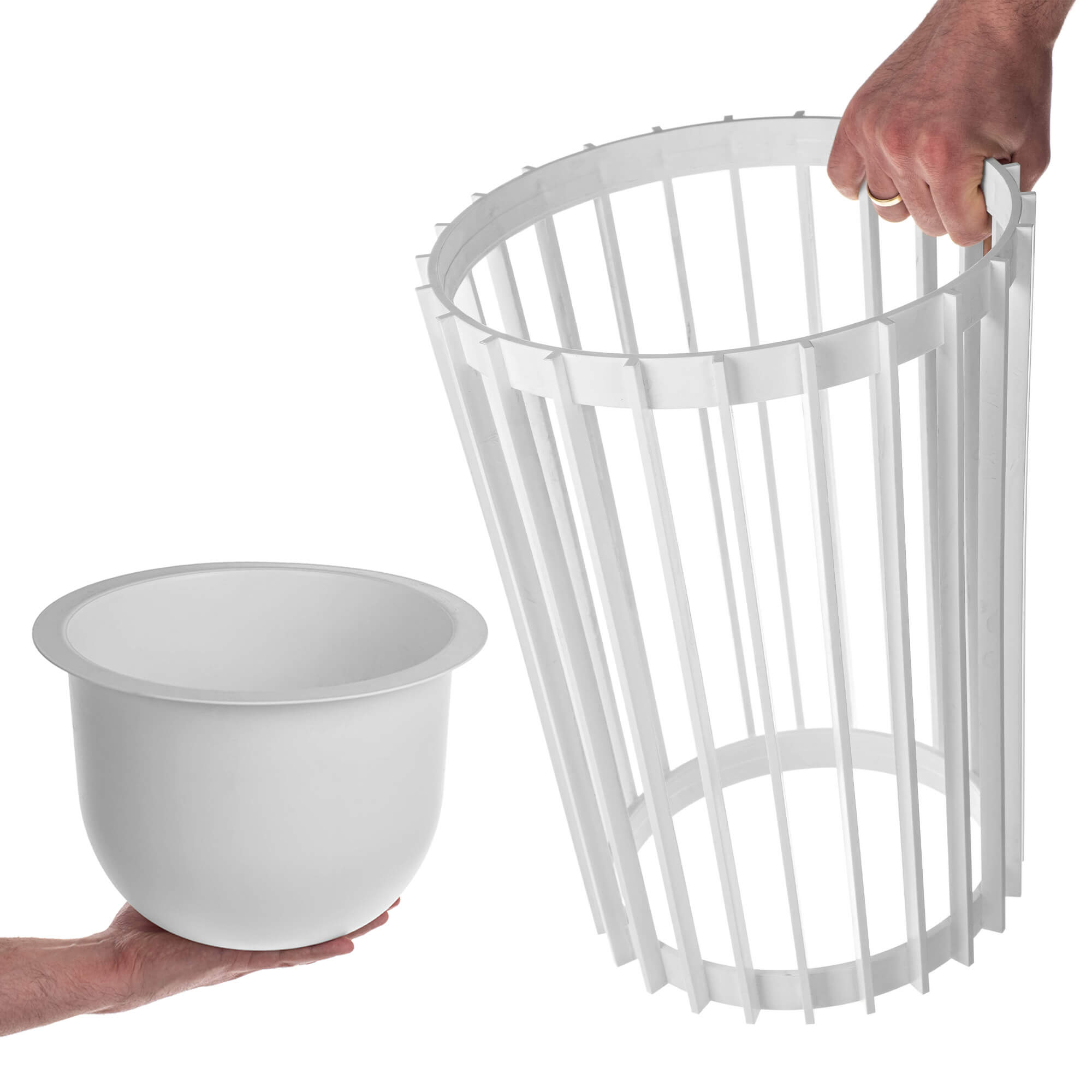 Kwietnik dwustronny Aytre 40 cm biały + wkład