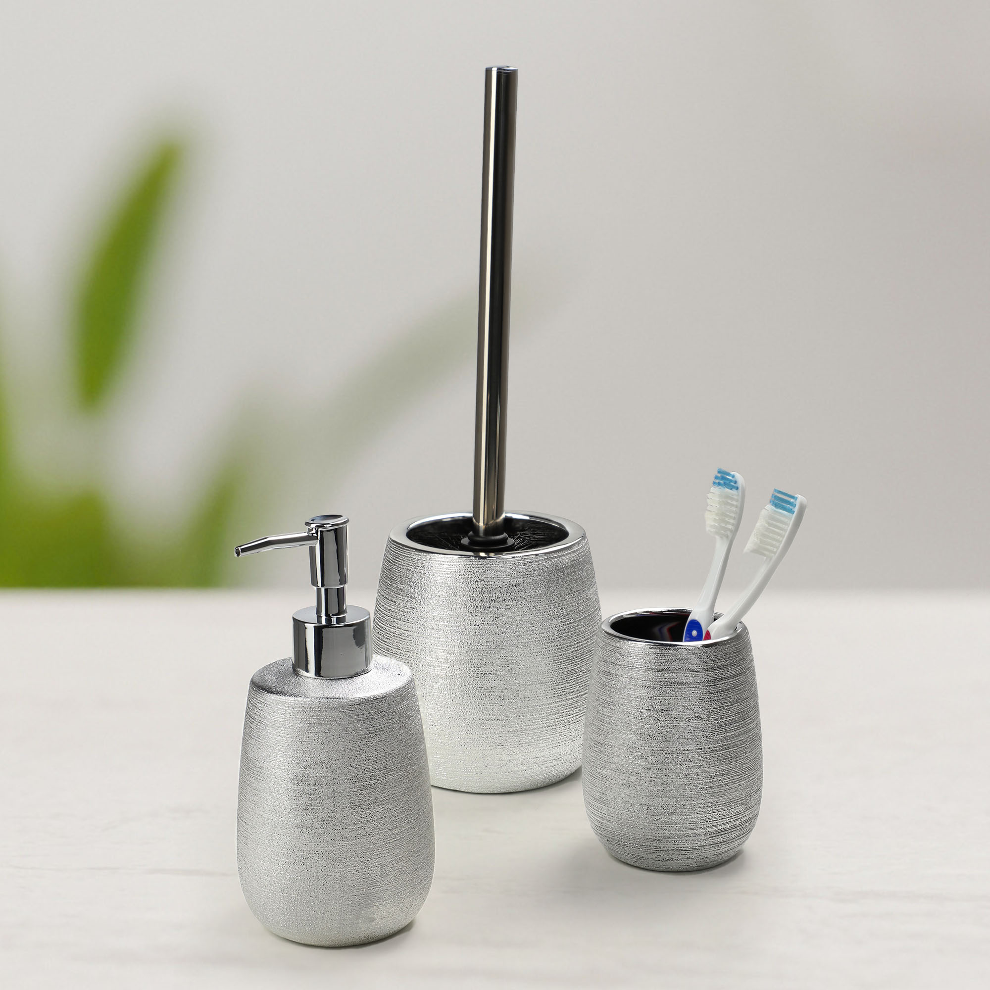 Dozownik na mydło Bari, srebrny