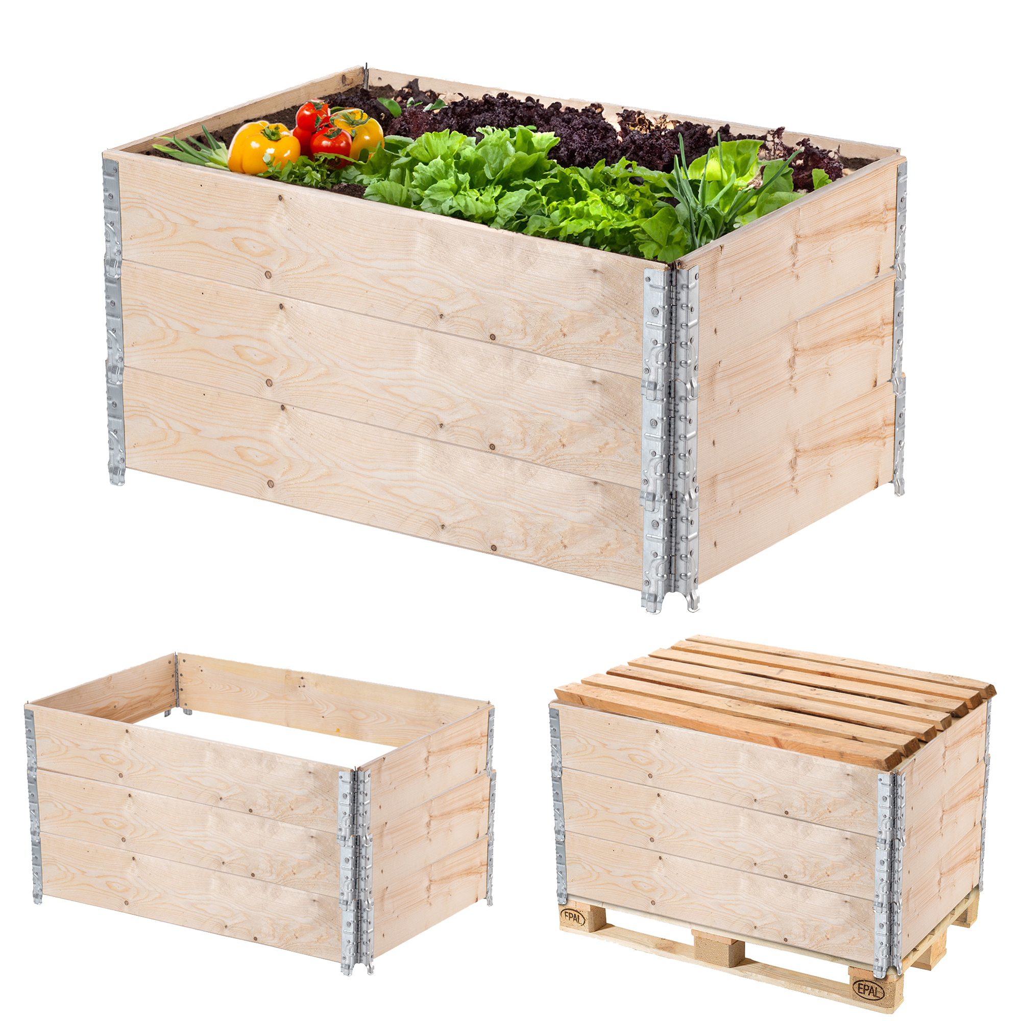 Obrzeże ogrodowe nadstawka paletowa Banari 3 szt. 120x80x20cm