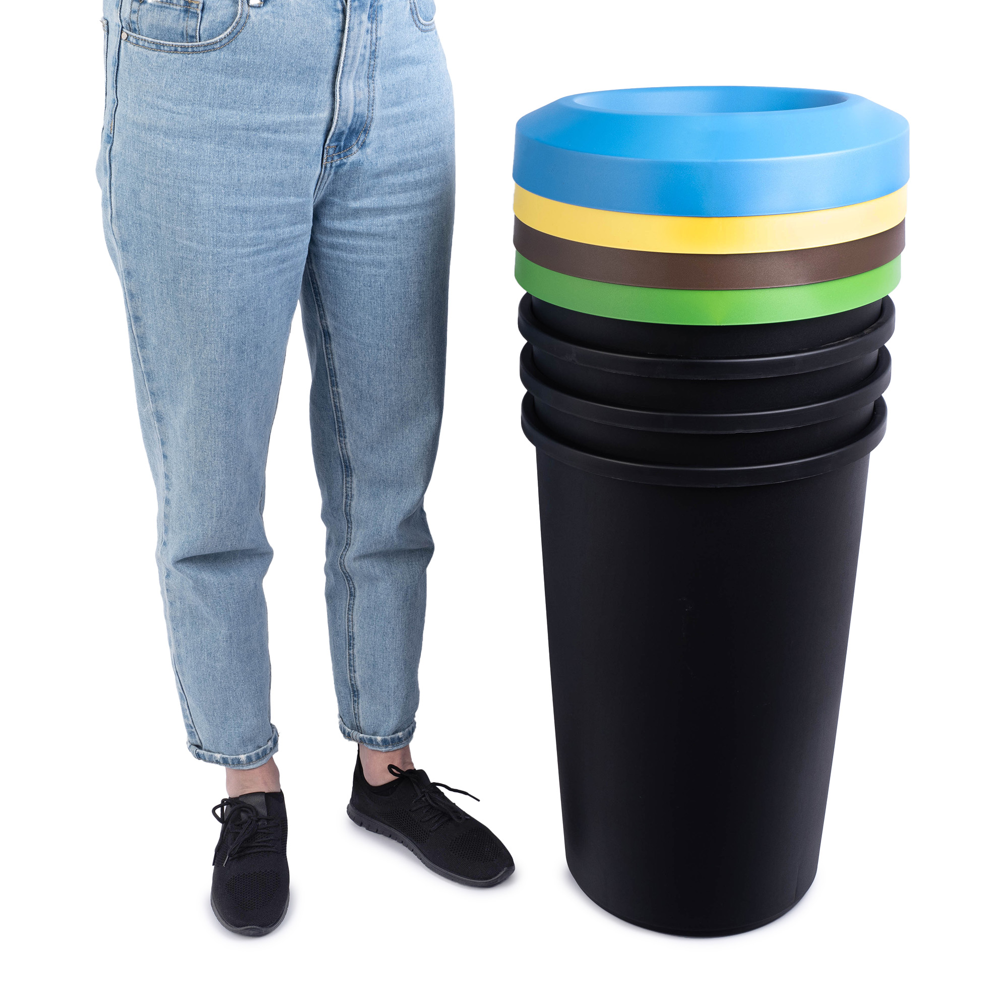 Kosz na śmieci Givry 4 x 45 L czarny