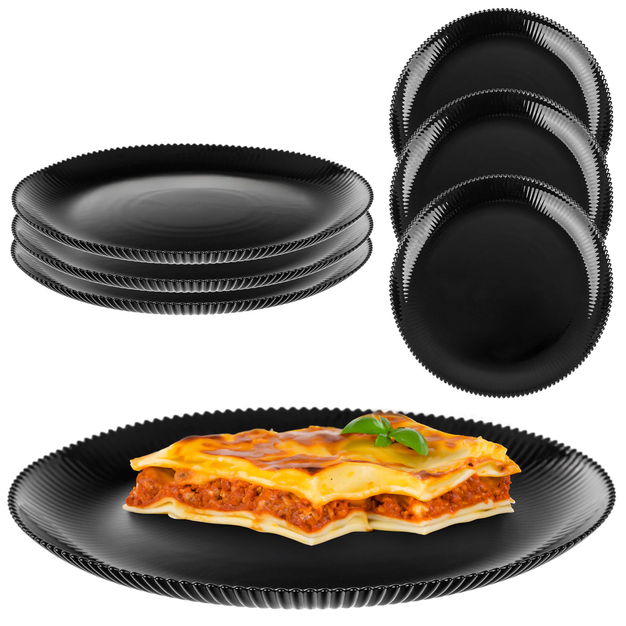 Talerz płytki Regno 26.5 cm czarny 3 szt.