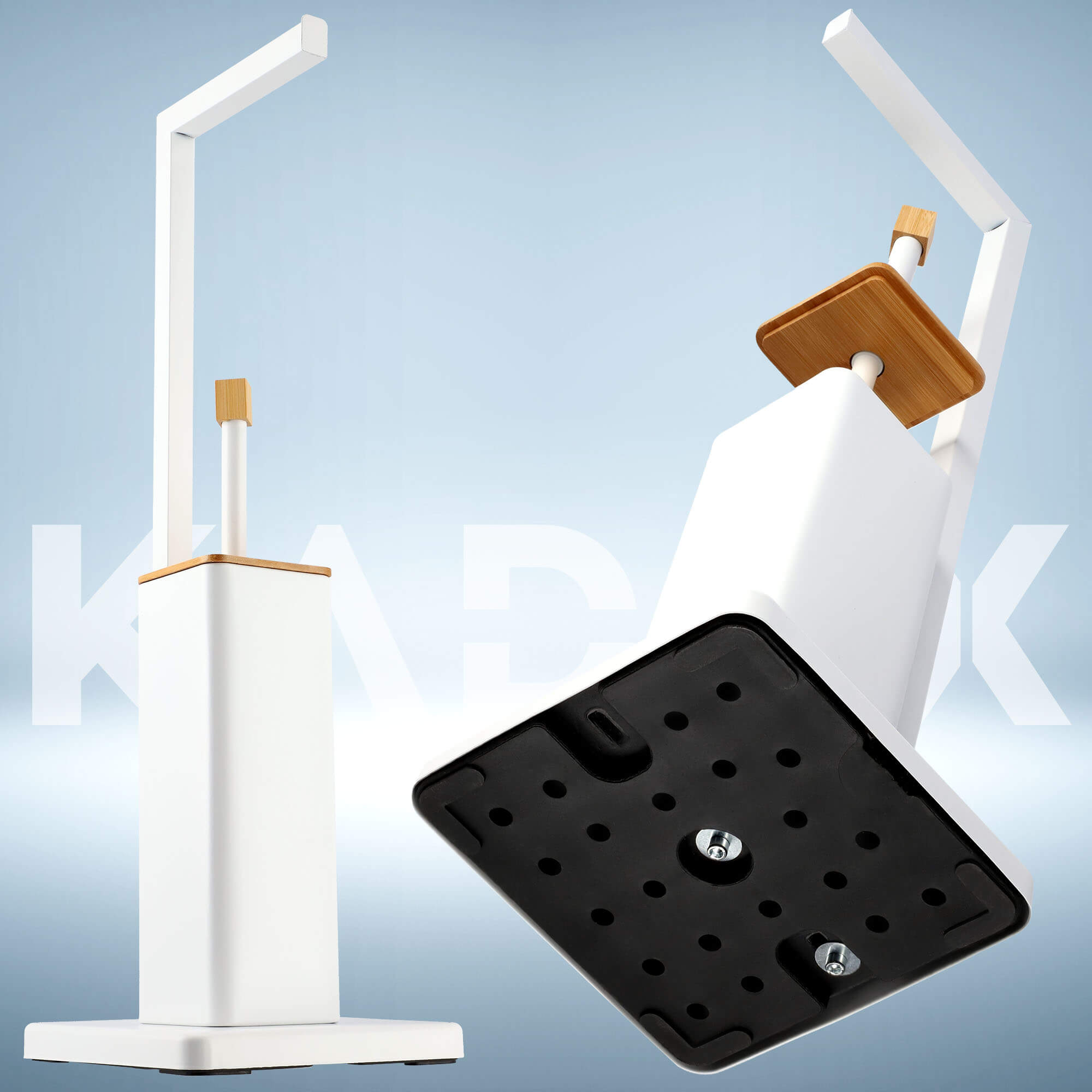 Zestaw łazienkowy Tapio stojak na papier toaletowy + szczotka do WC, biały