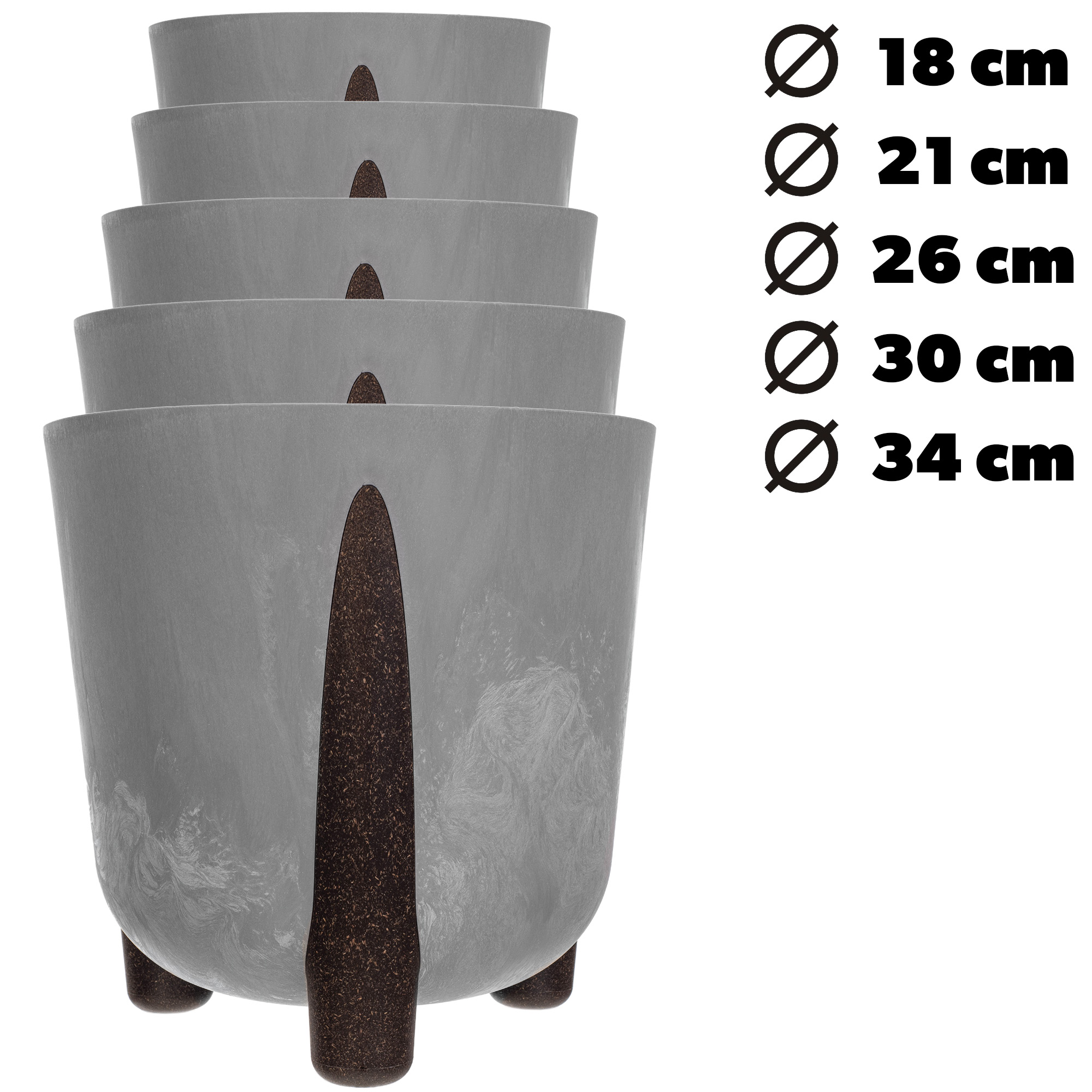 Doniczka osłonka Nauze 34cm szary beton