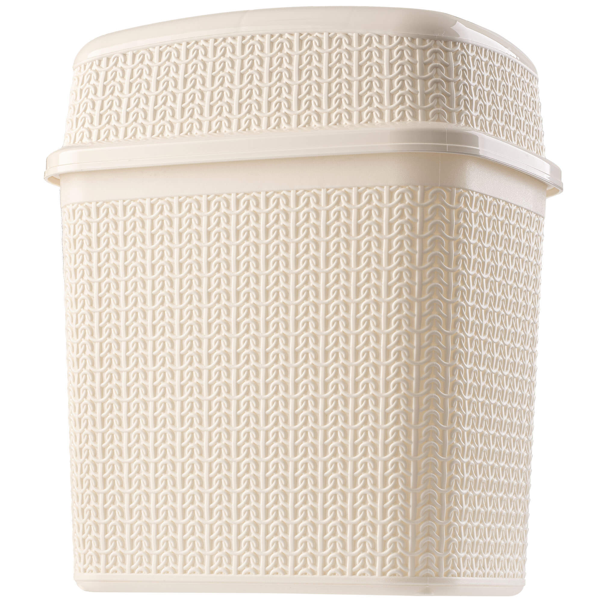 Kosz na śmieci Tonni z uchylną pokrywą 10L, kremowy