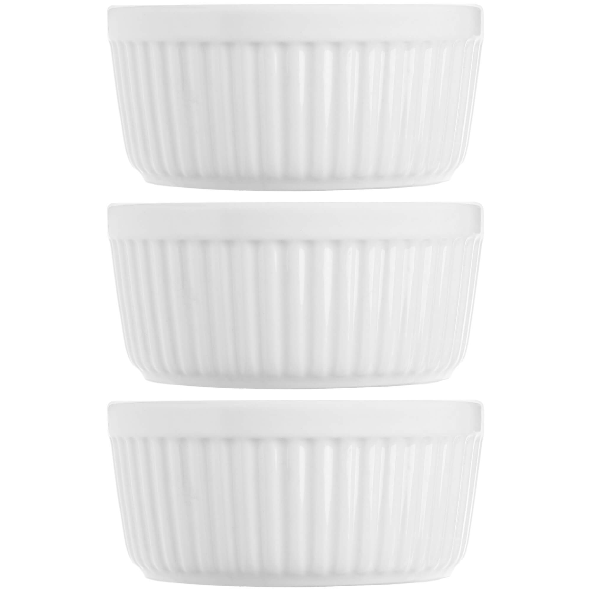 Naczynie porcelanowe do zapiekania Isona 250 ml 11 x 5 cm białe 3 szt.