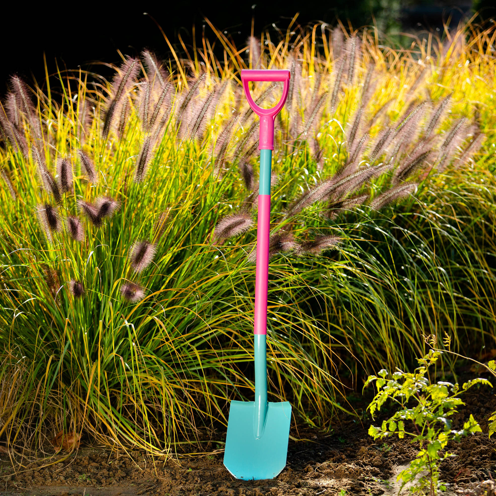 Łopata damska metalowa 17 x 115 cm, niebieska