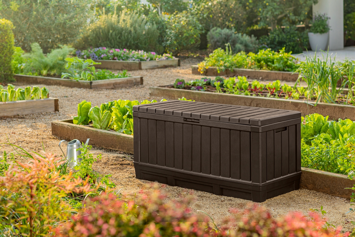 Skrzynia ogrodowa 350L Keter Kentwood Storage Box, brązowa