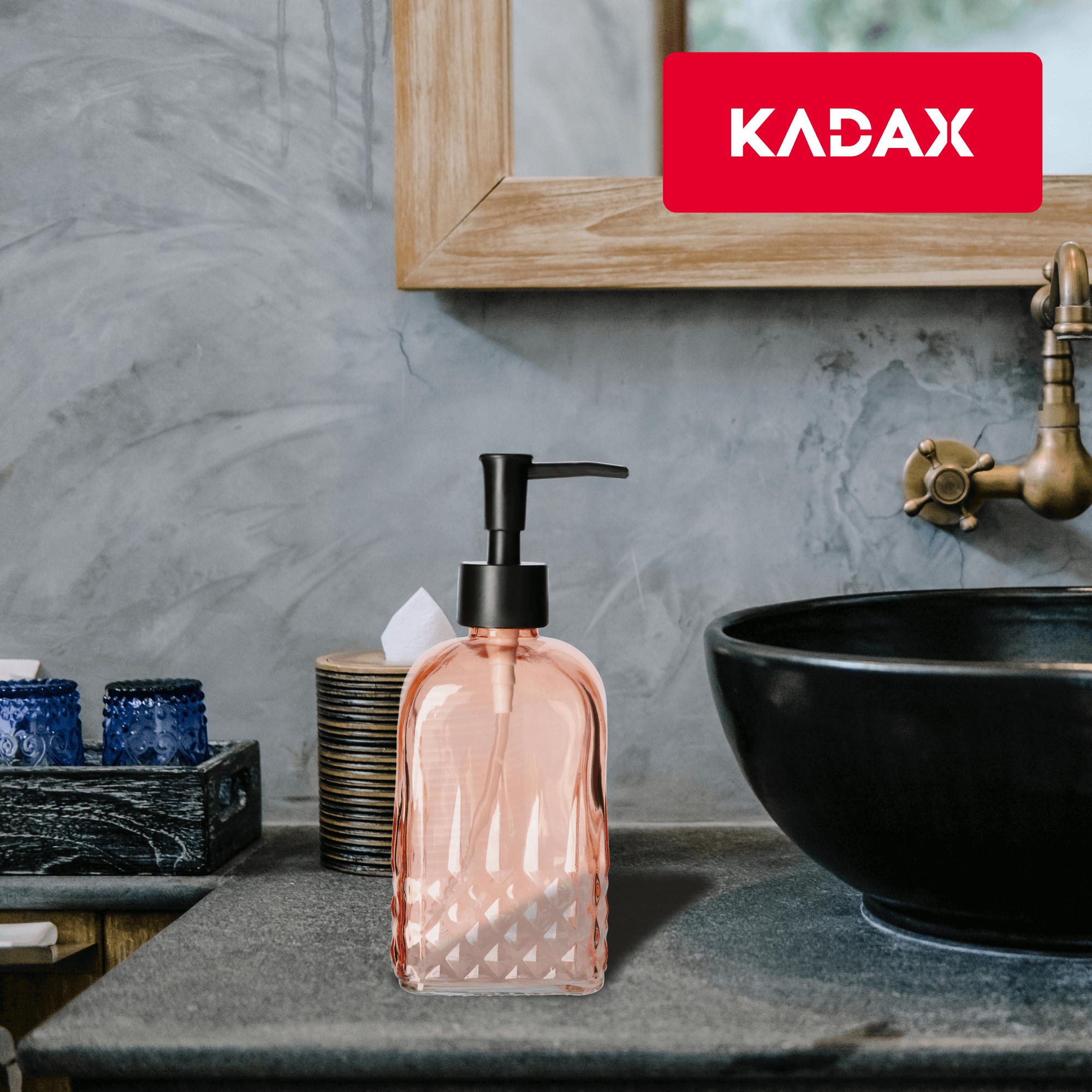 Dozownik na mydło w płynie 450 ml, różowy