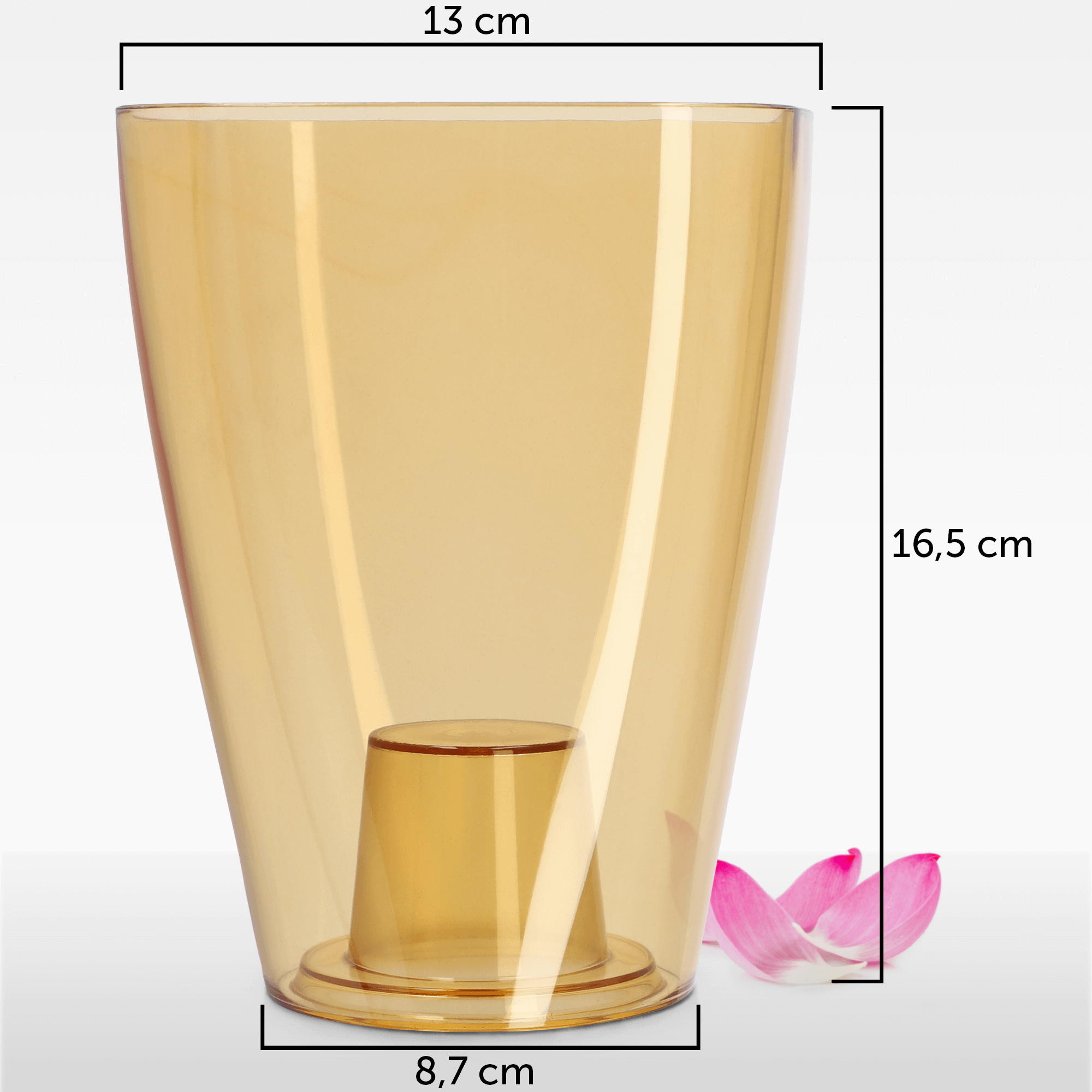 Doniczka kwadratowa Menfi 13 cm, miodowa