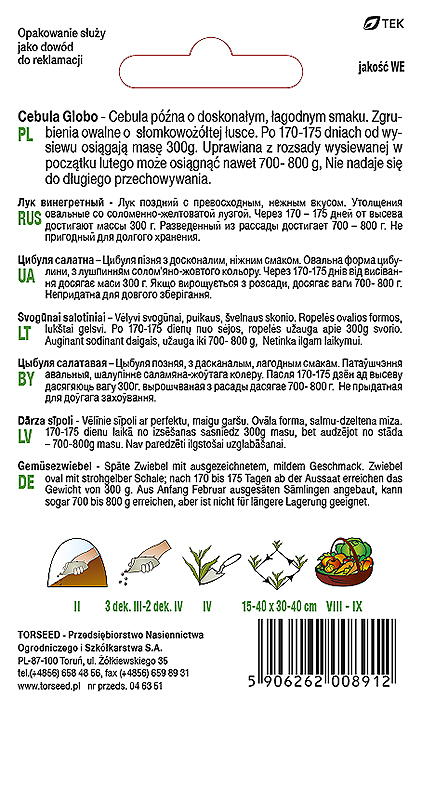 Cebula Globo - sałatkowa 1g