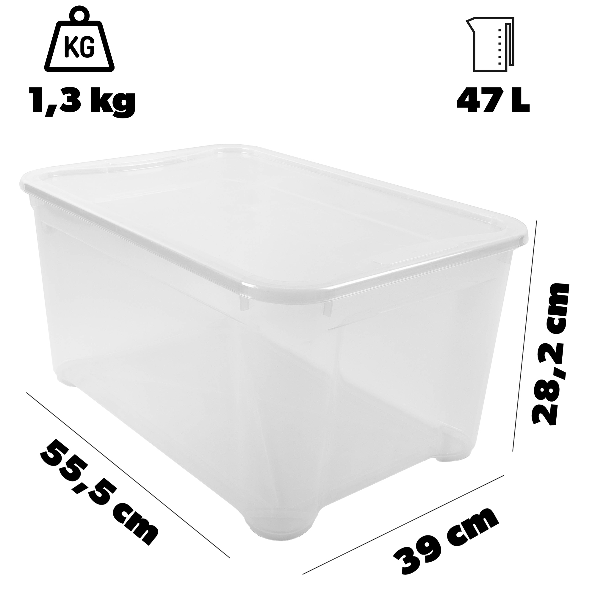 Pojemnik z przykrywką 47L Curver T Box, transparentny
