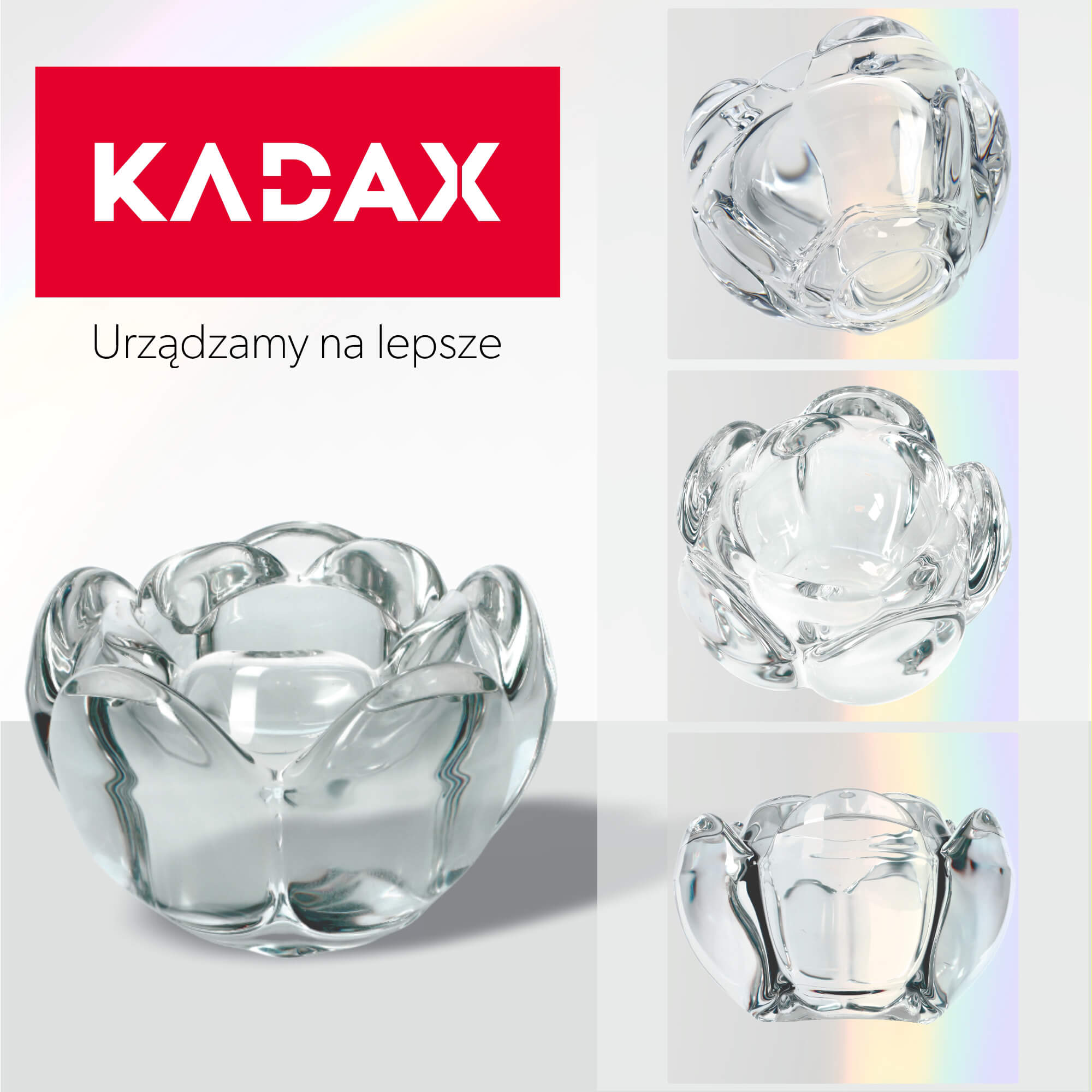 Szklany świecznik dekoracyjny 9 x 6 cm