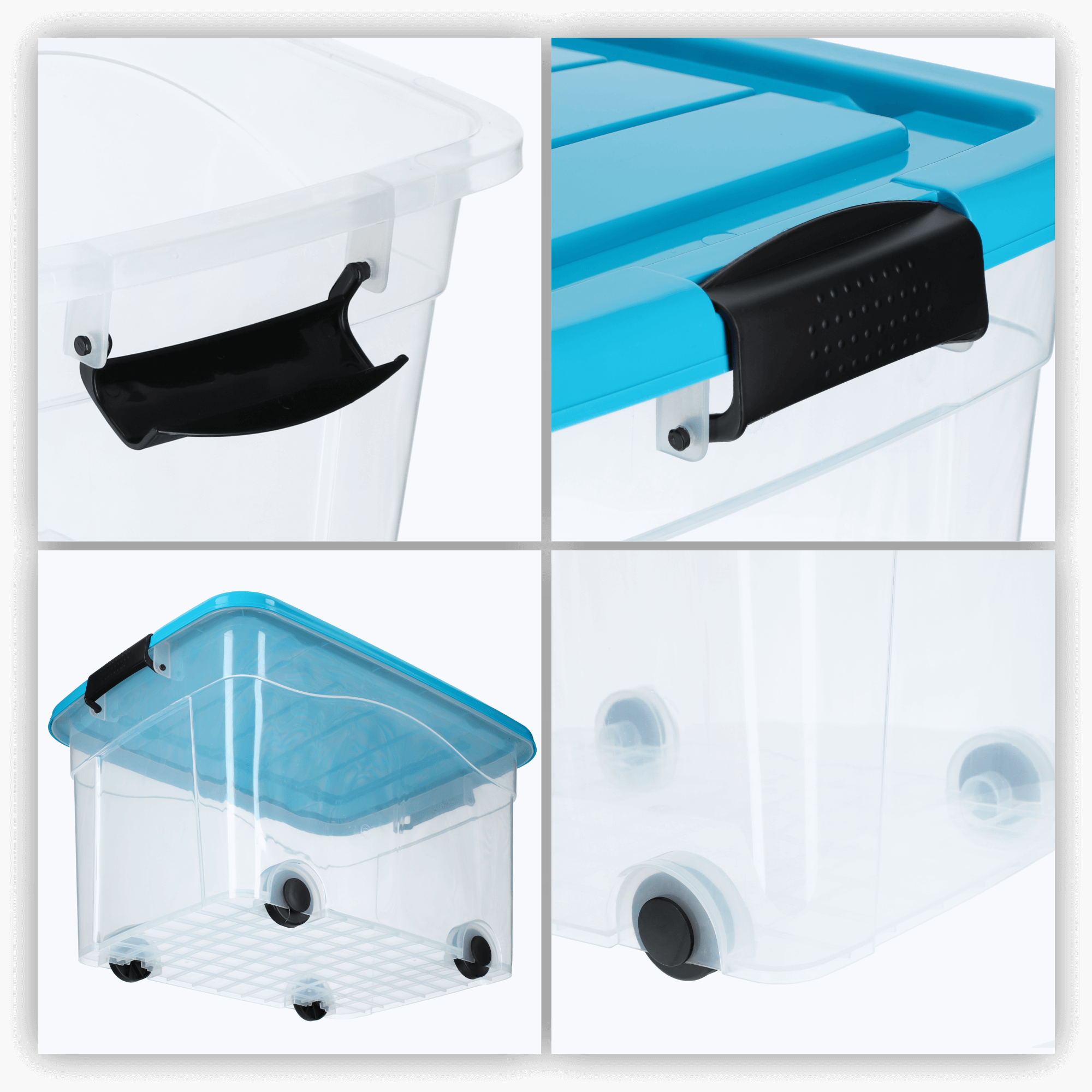 Plastikowy pojemnik na kółkach Vado 40L, niebieski