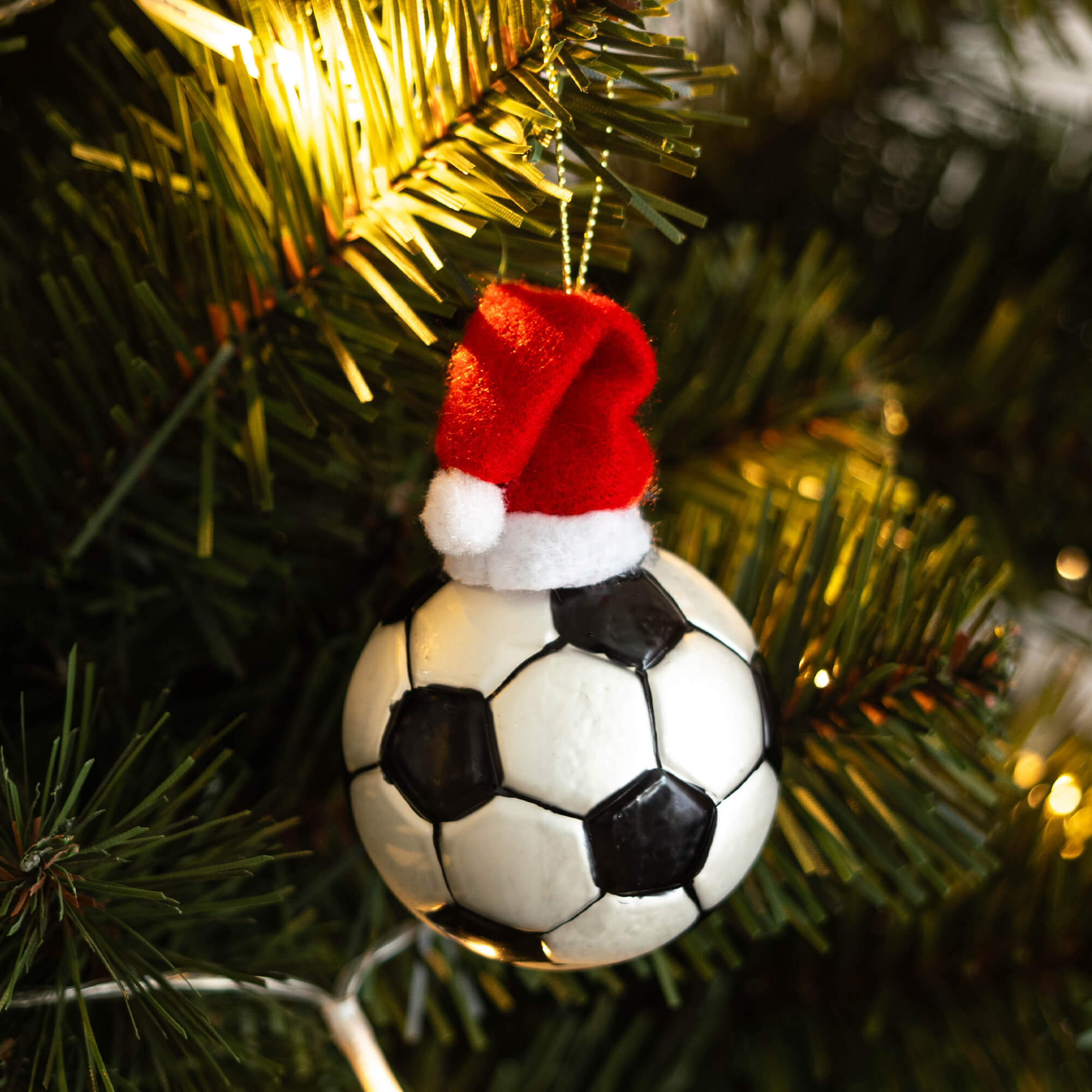 Bombka szklana choinkowa Ronno piłka w czapce Mikołaja