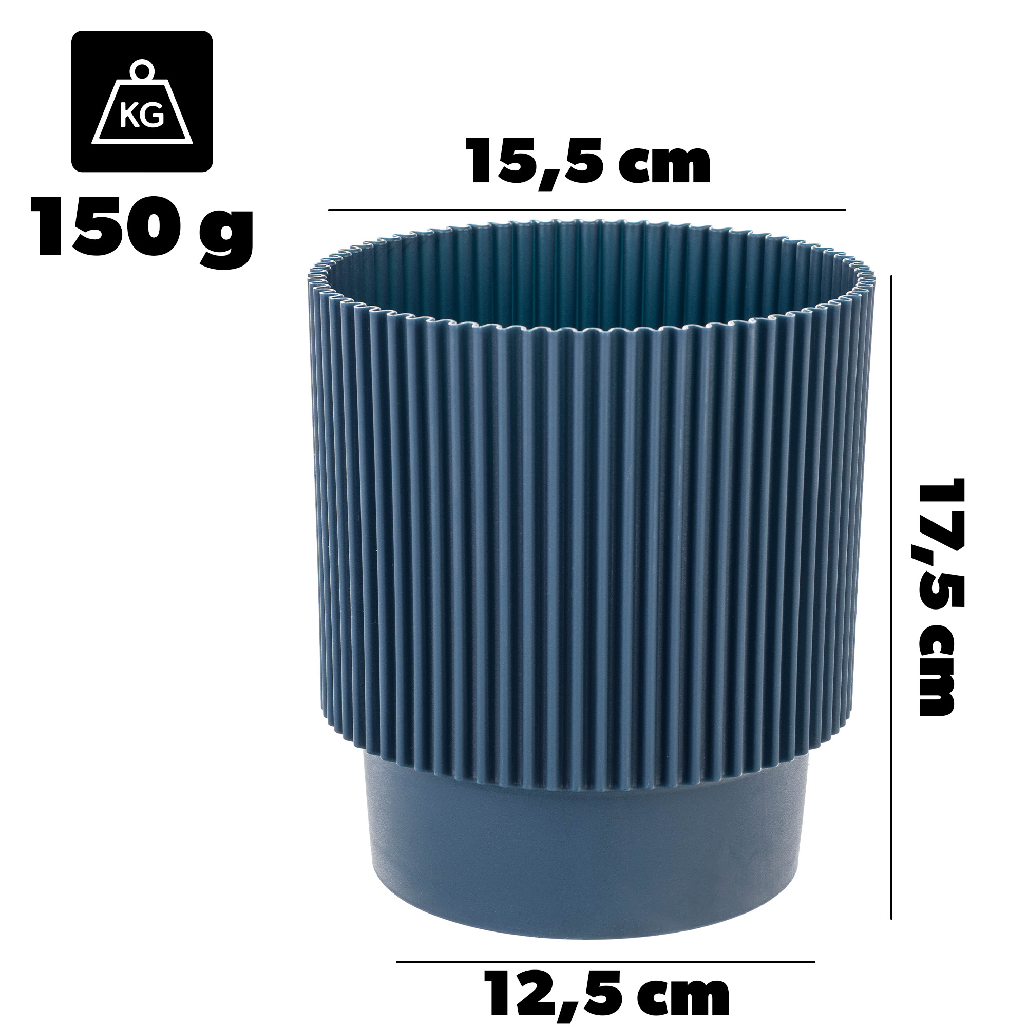 Doniczka na kwiaty Aldeia 16cm granatowy