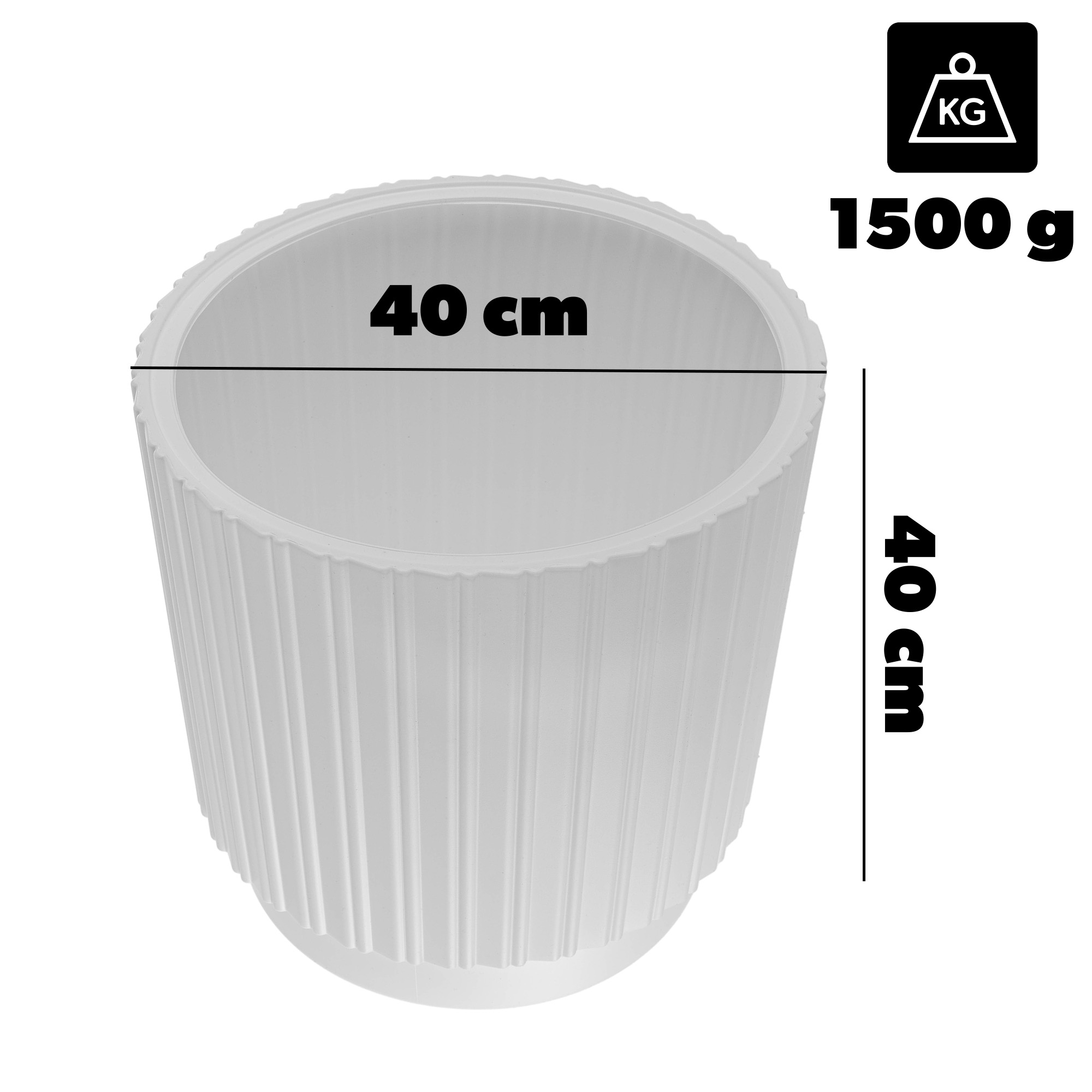 Doniczka na kwiaty Morley 40 cm biała