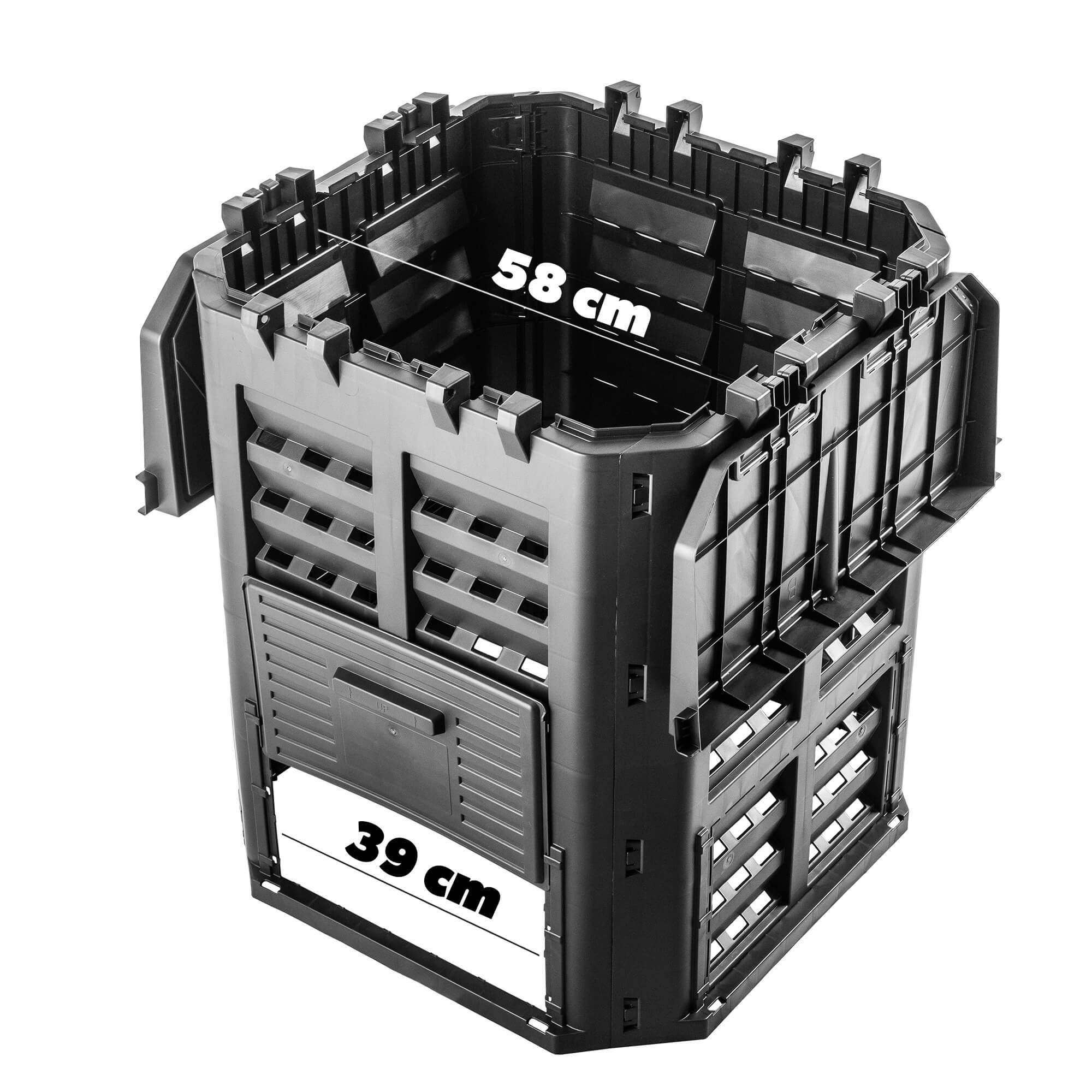 Kompostownik ogrodowy Boko 360L, czarny