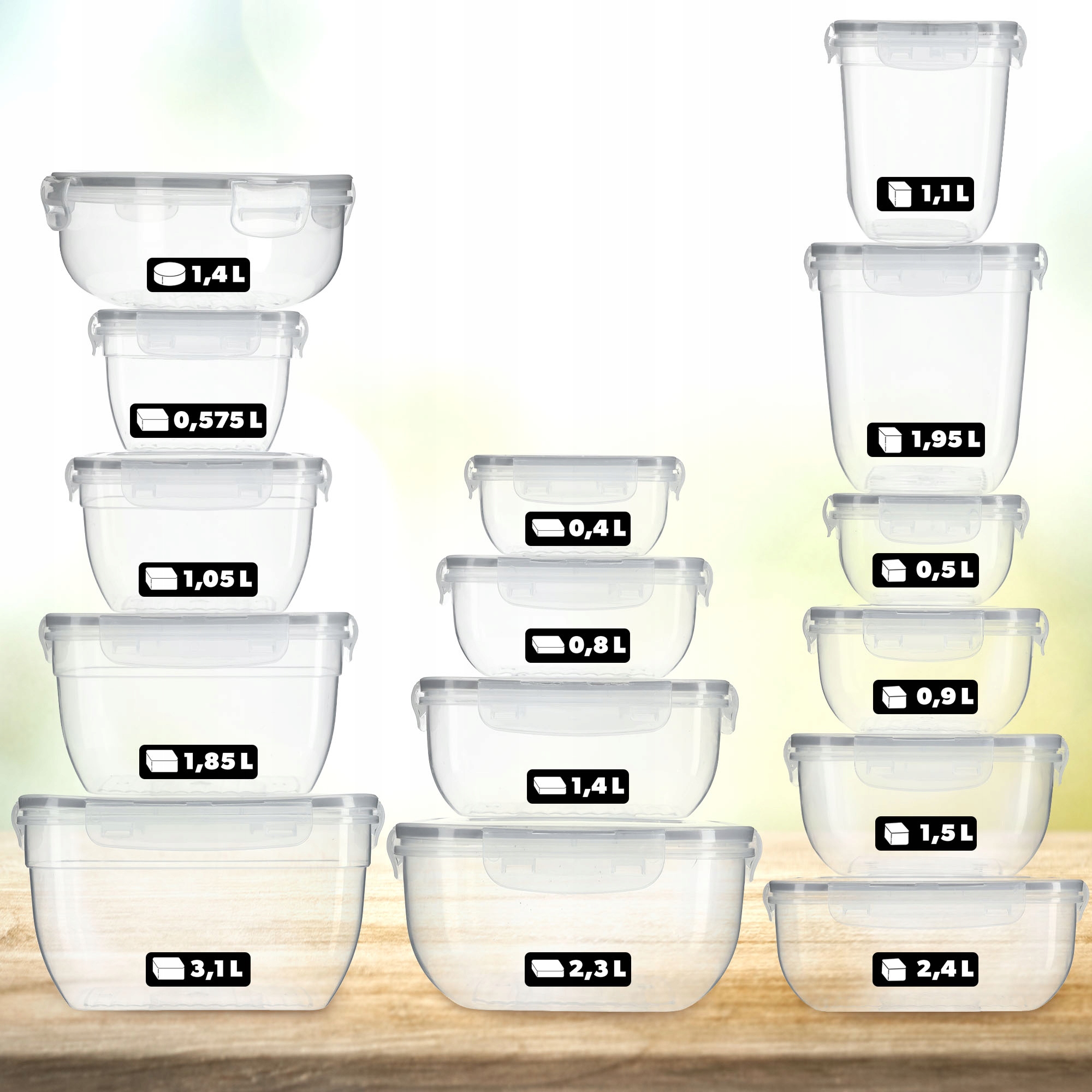 Pojemnik na żywność 0.9L, kwadratowy