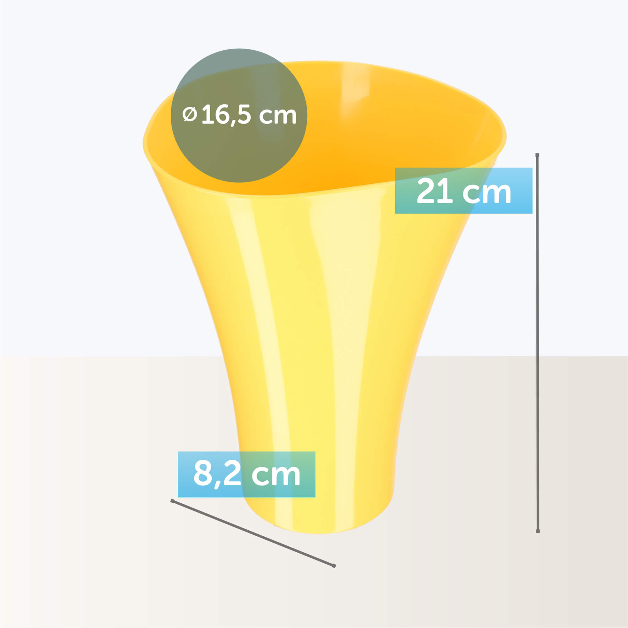 Doniczka na kwiaty Meria 17 cm, żółta