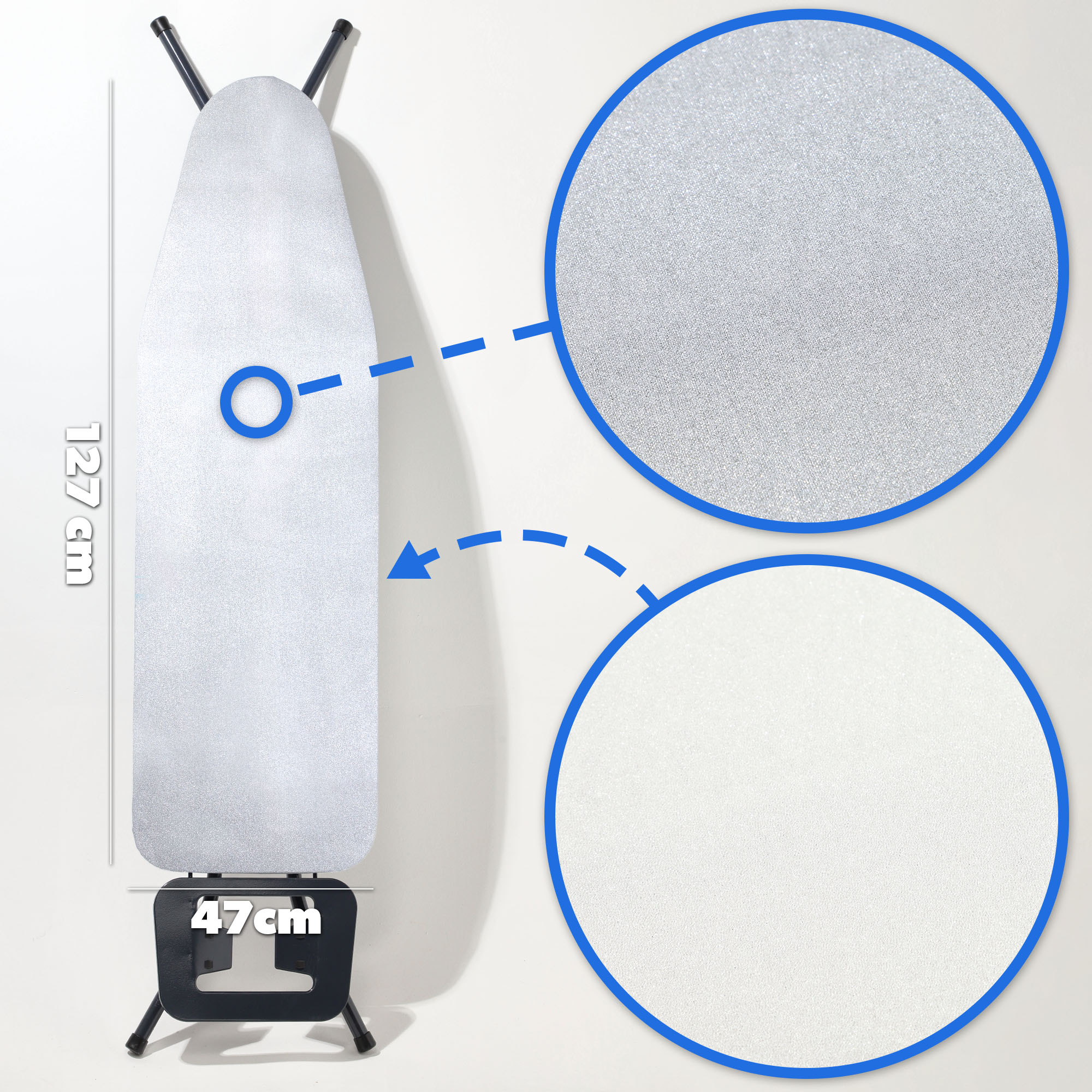 Pokrowiec na deskę do prasowania 127x47cm naciągany Viseu teflon