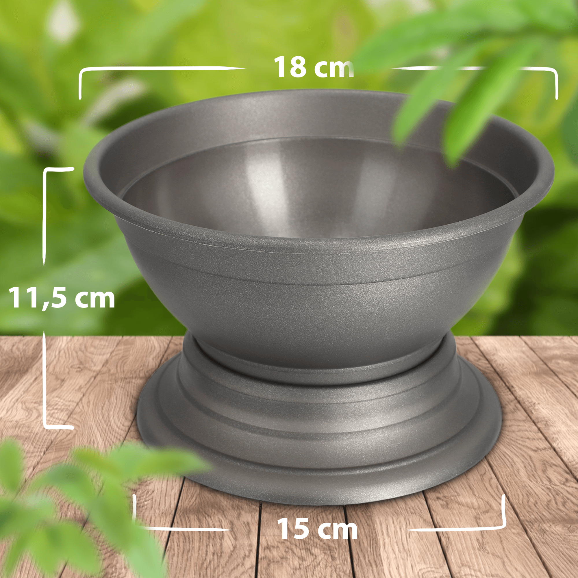Misa cmentarna Ulmi na kwiaty 18 cm, grafit