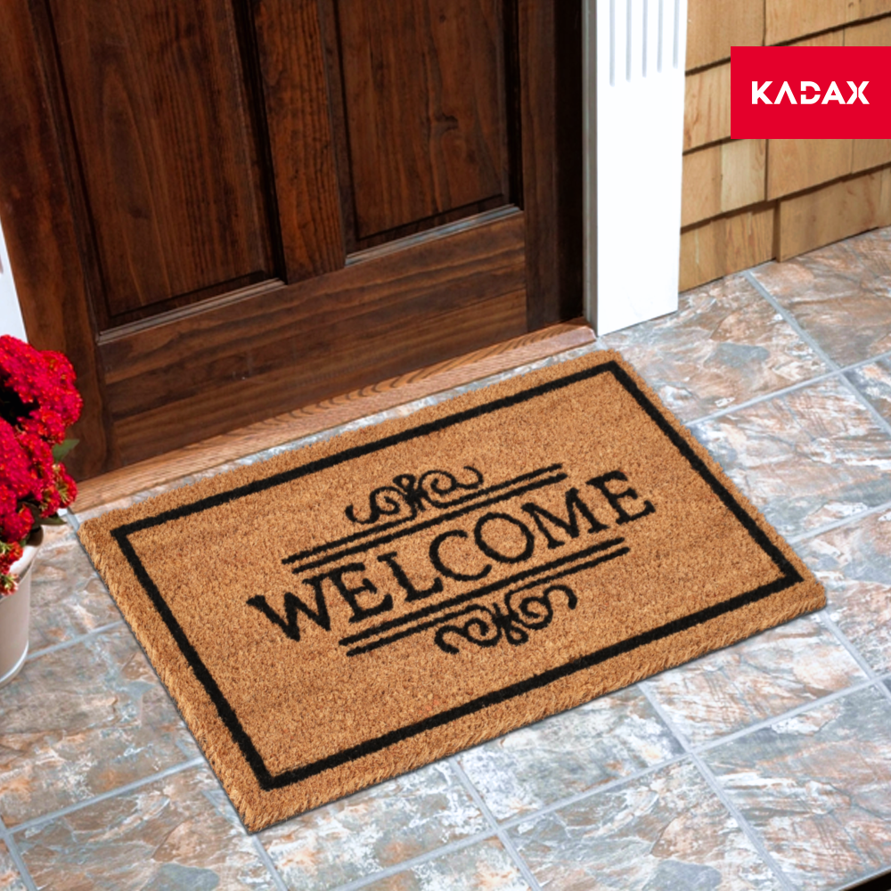 Wycieraczka pod drzwi „Welcome" 55 x 33 cm, brązowa