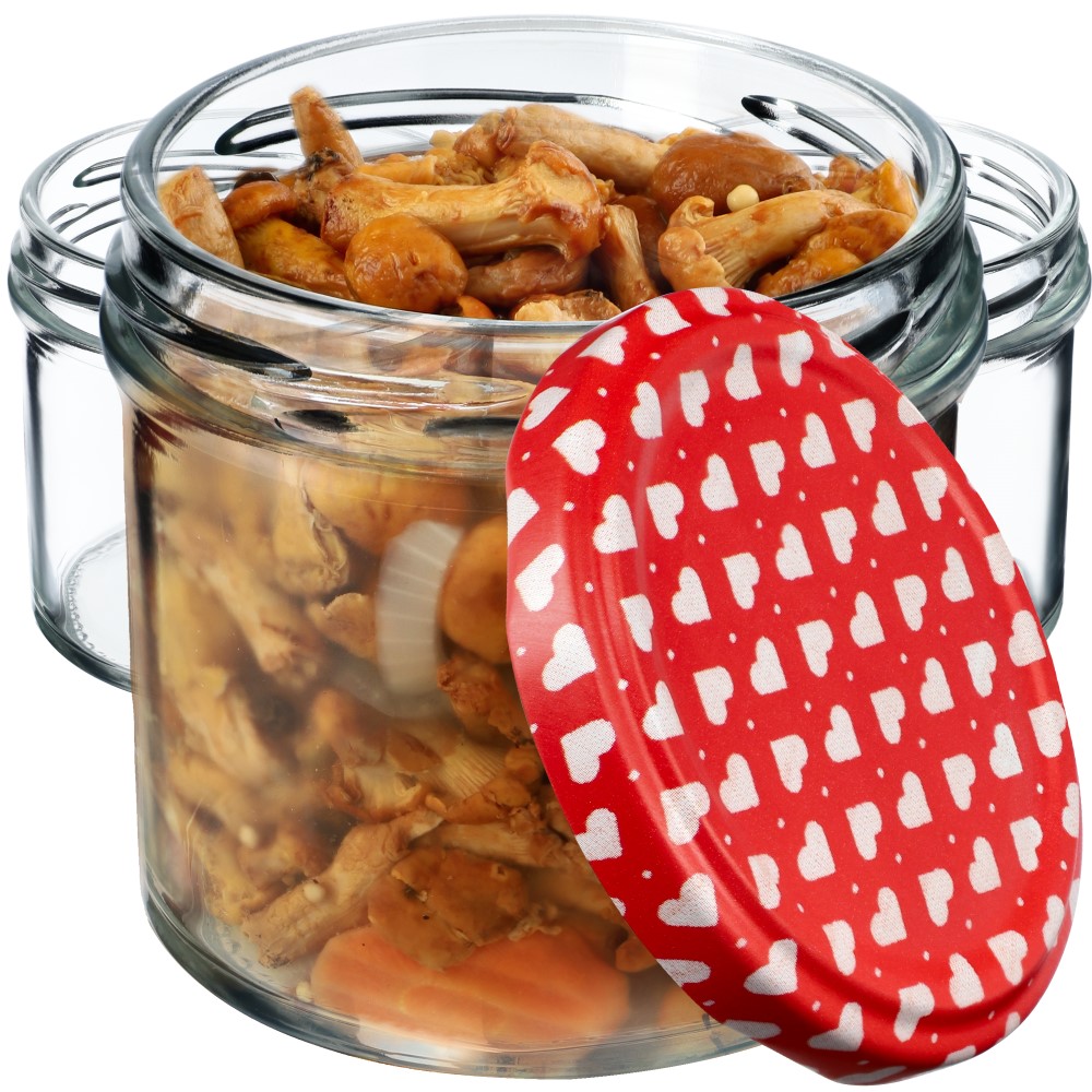 Słoiki Vigo 140ml 50szt 66mm + wieczko "Serca"