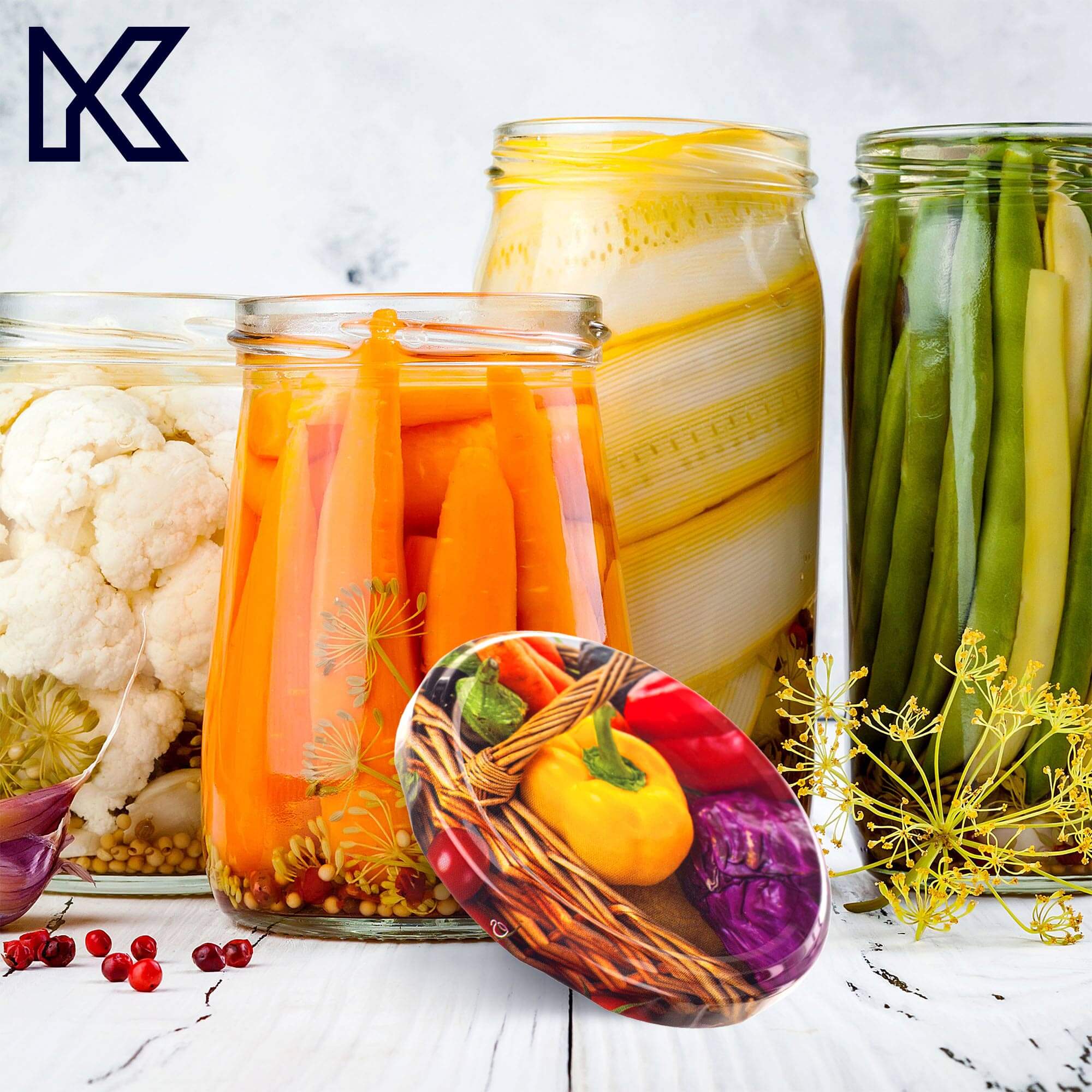 Słoiki na przetwory Denia 250ml 50szt 82mm + wieczko "Papryka"