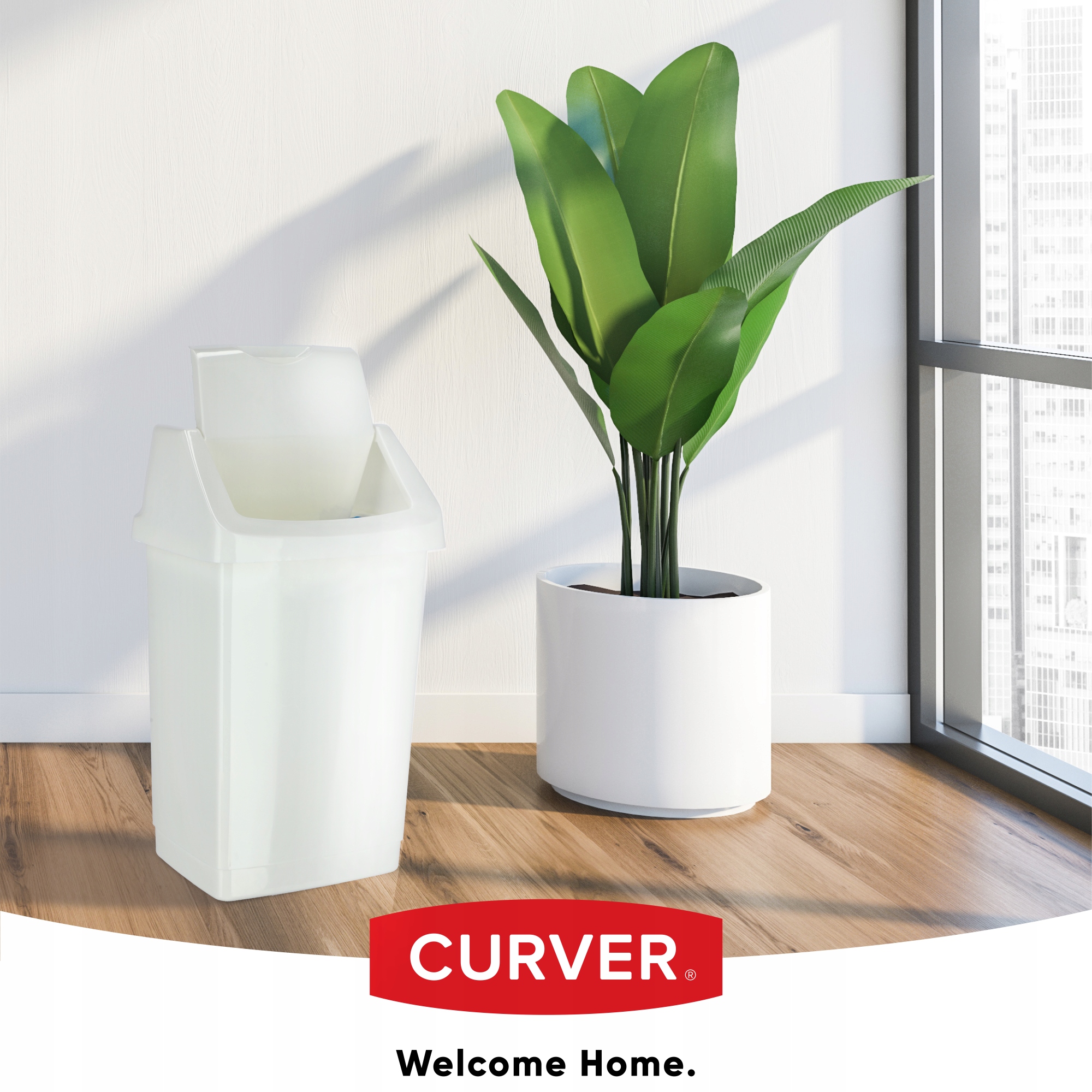 Kosz na śmieci Curver Click-IT 50L, biały