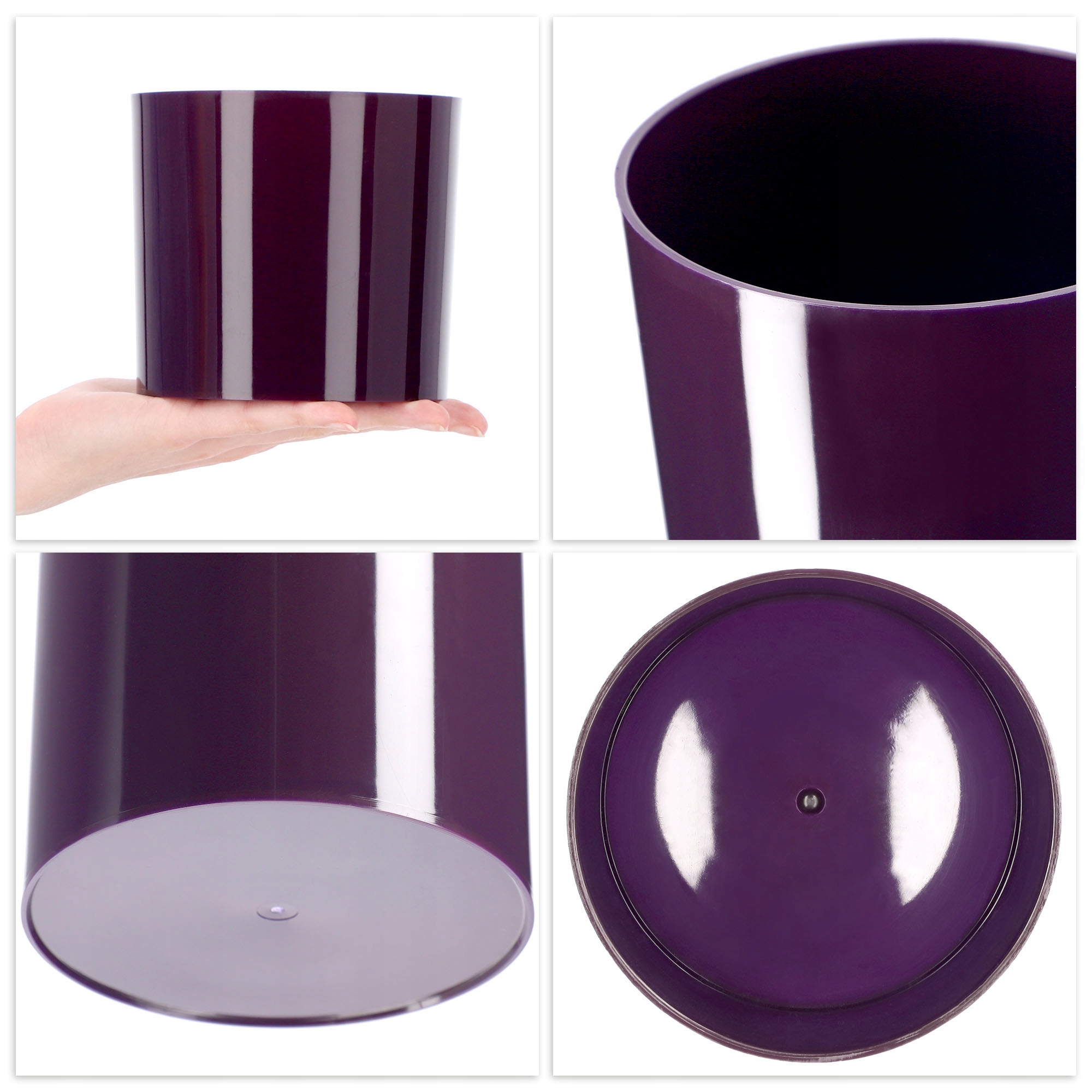 Doniczka na kwiaty okrągła Figari 11 cm, śliwkowa