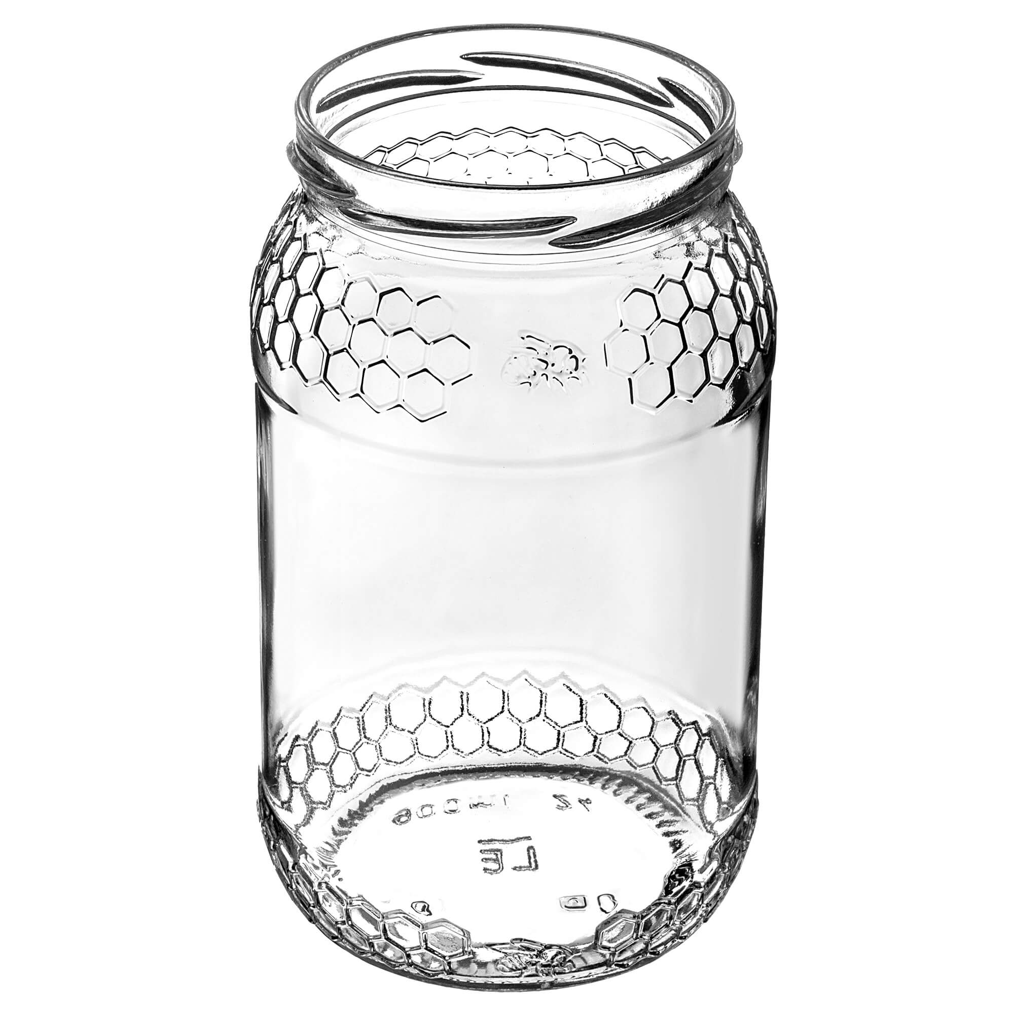 Szklany słój Lierde 900ml 82mm 8 szt. + wieczka "Niebieska pszczoła"
